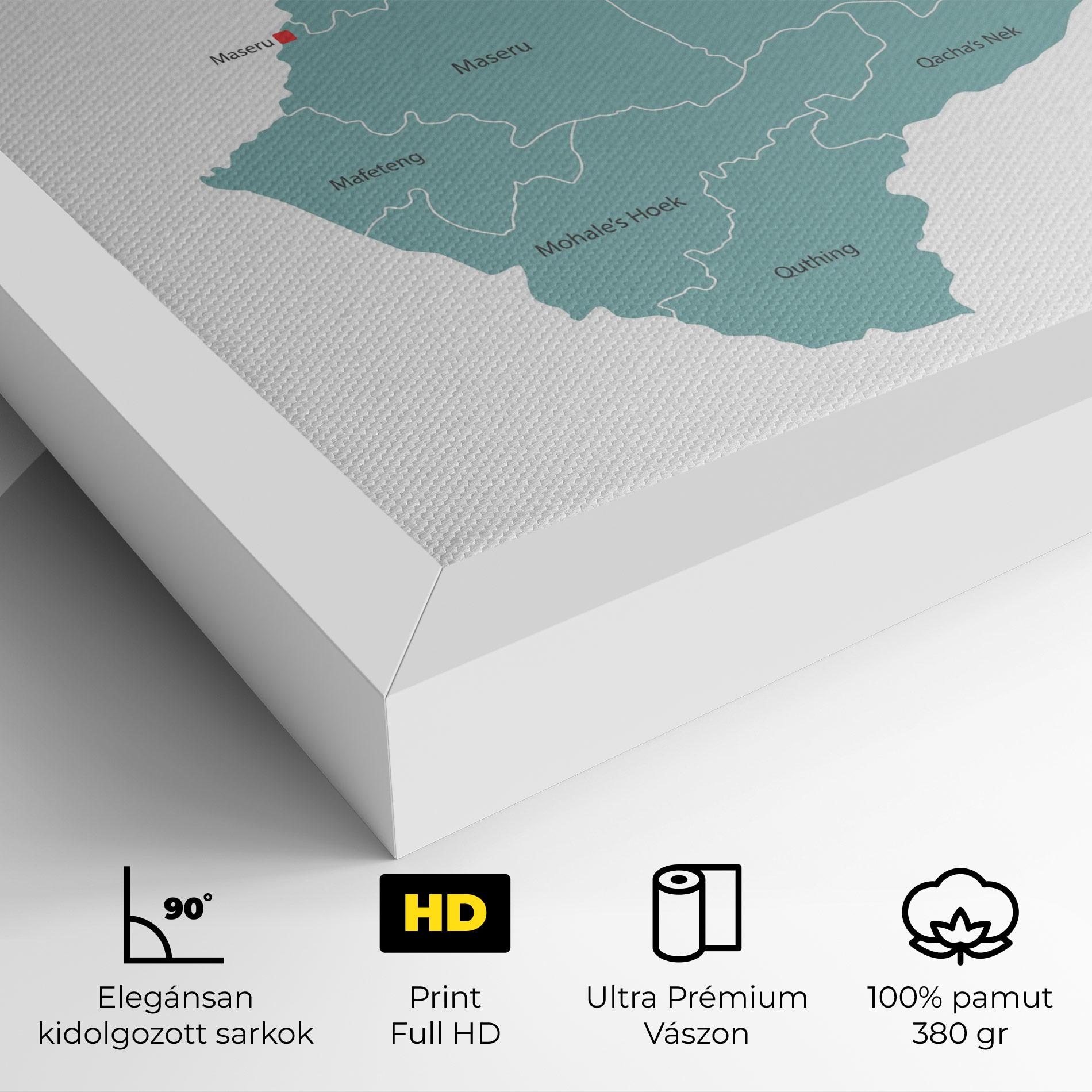 Vászonkép Lesotho Map mockup 4
