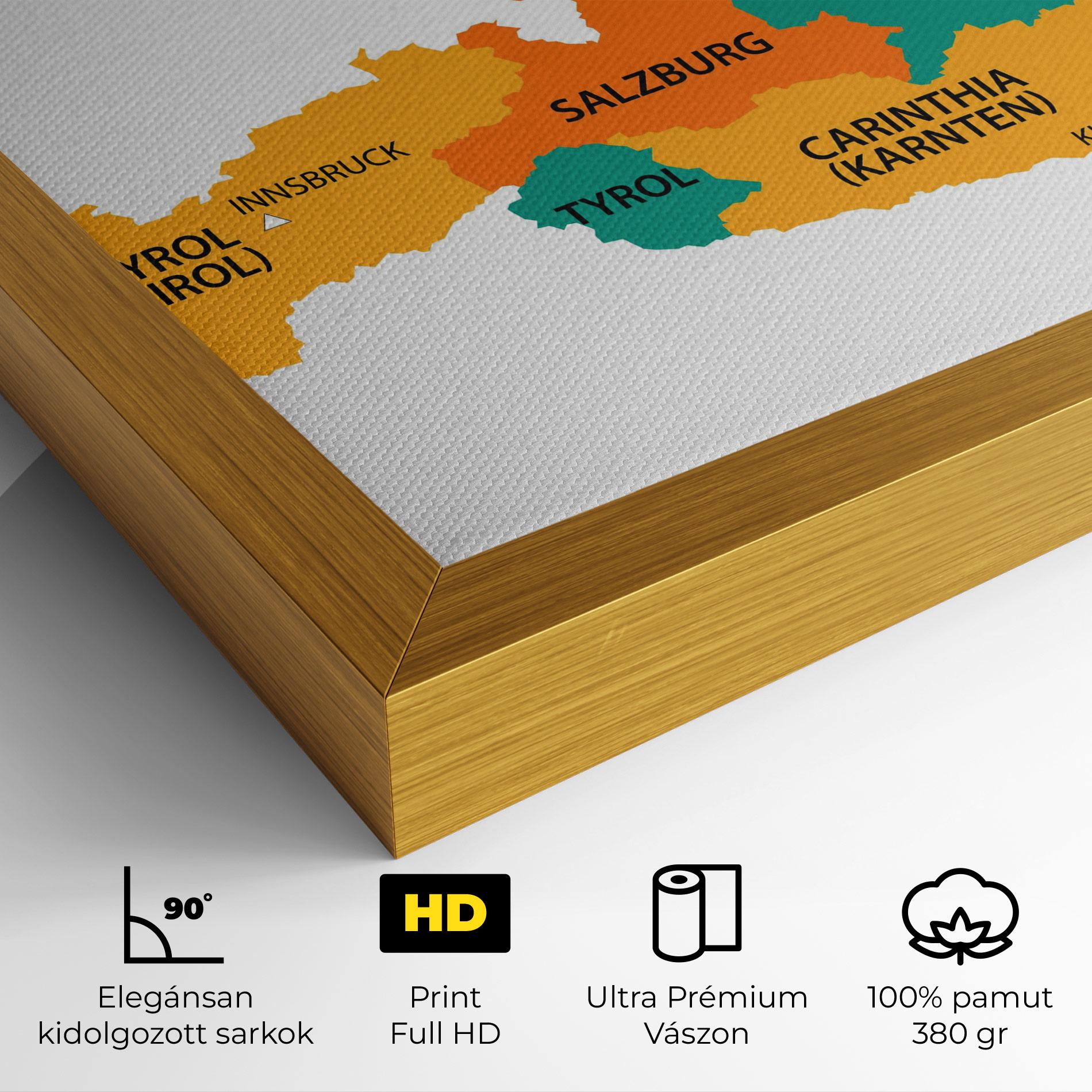 Vászonkép Austria Color Map mockup 4