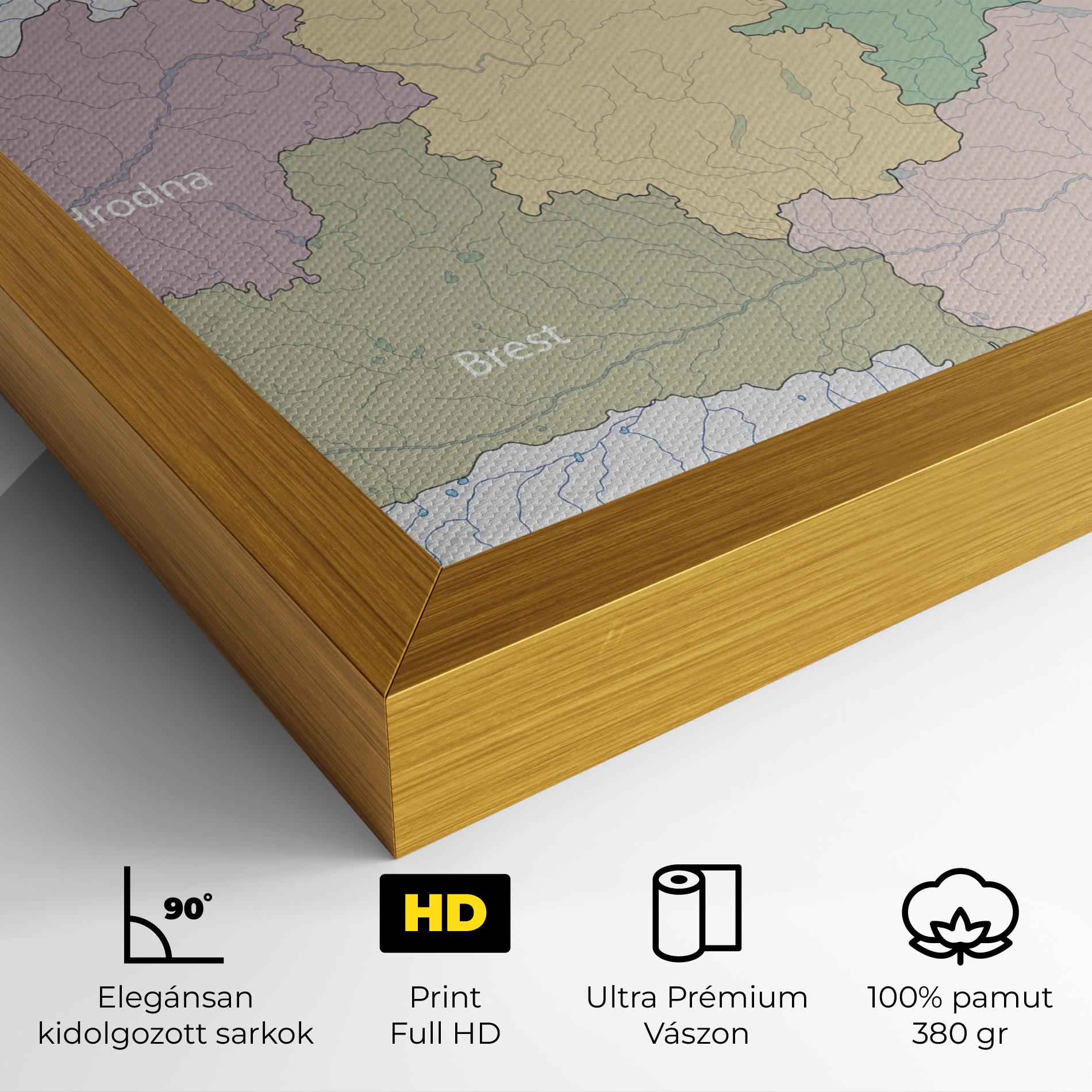 Vászonkép Belarus Map mockup 4