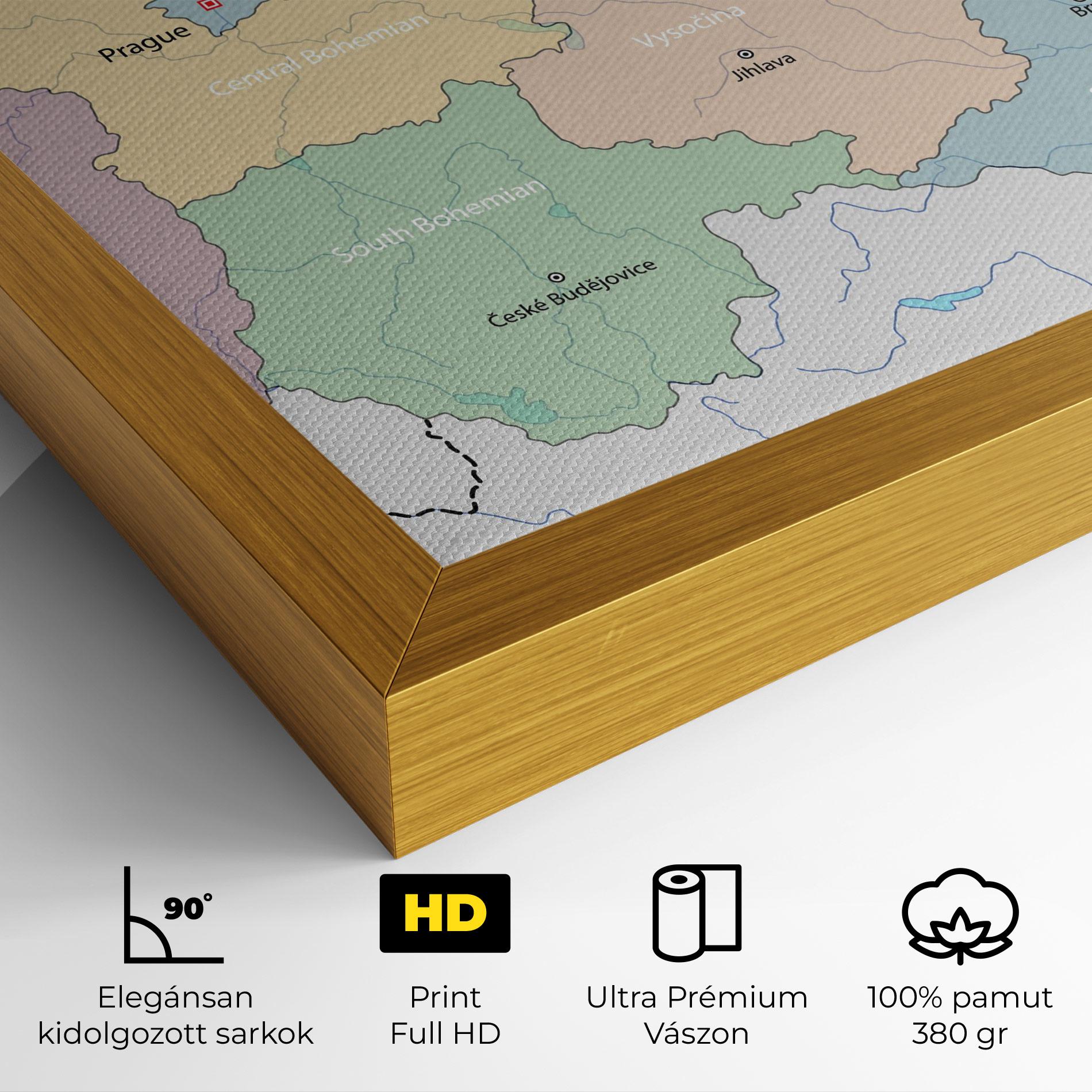 Vászonkép Czech Republic Map mockup 4