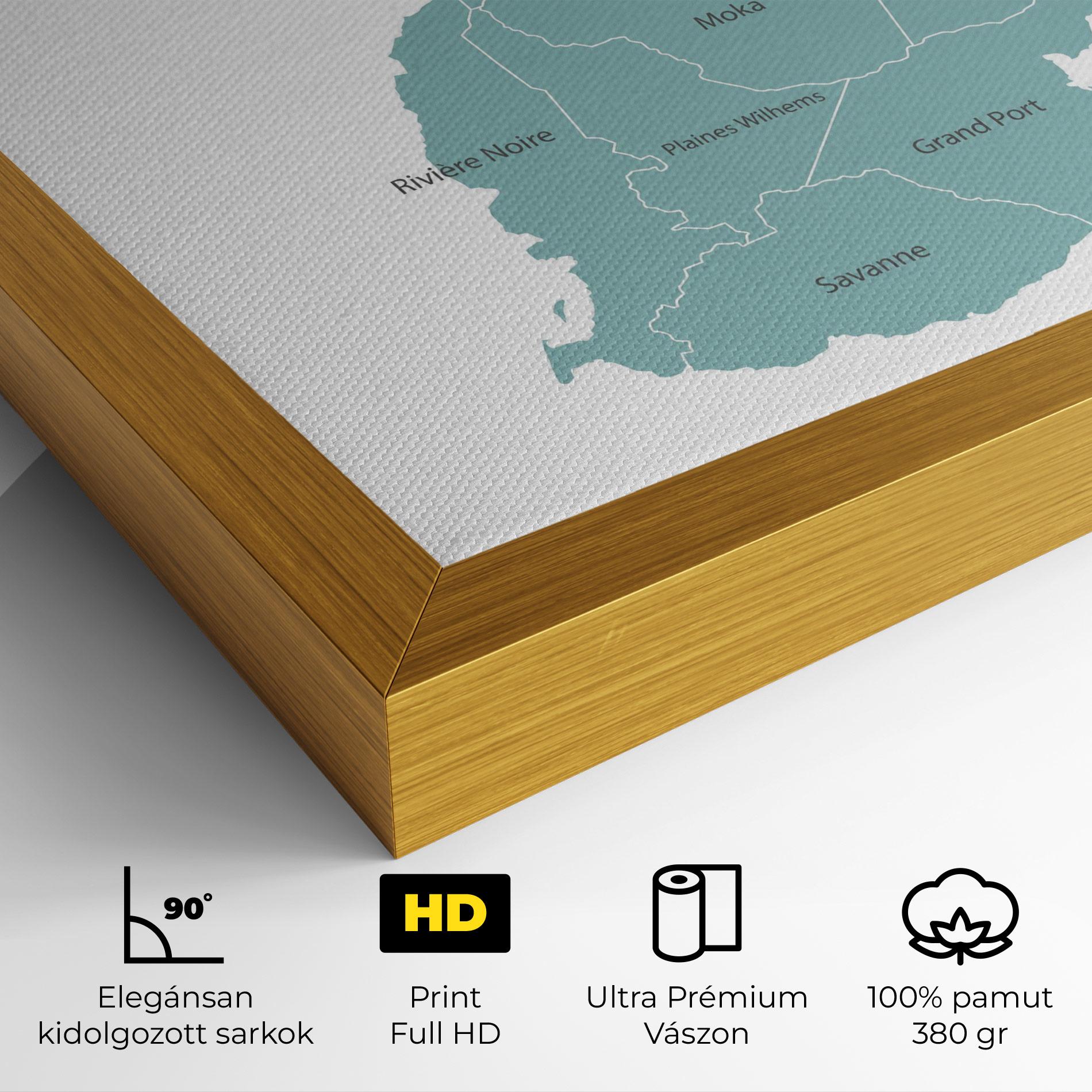 Vászonkép Mauritius Map mockup 4