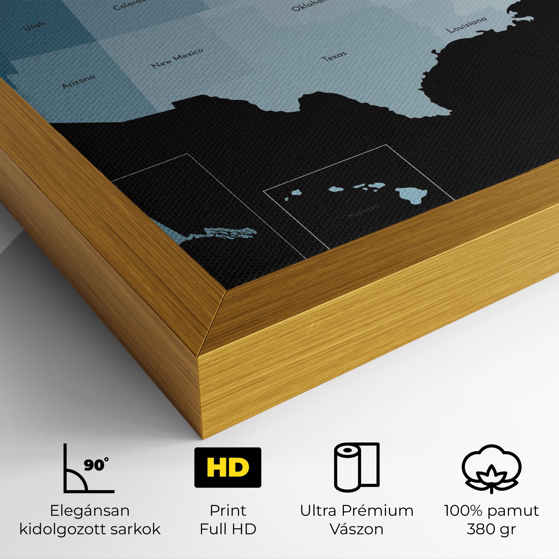 Vászonkép Sua Blue Map mockup 4