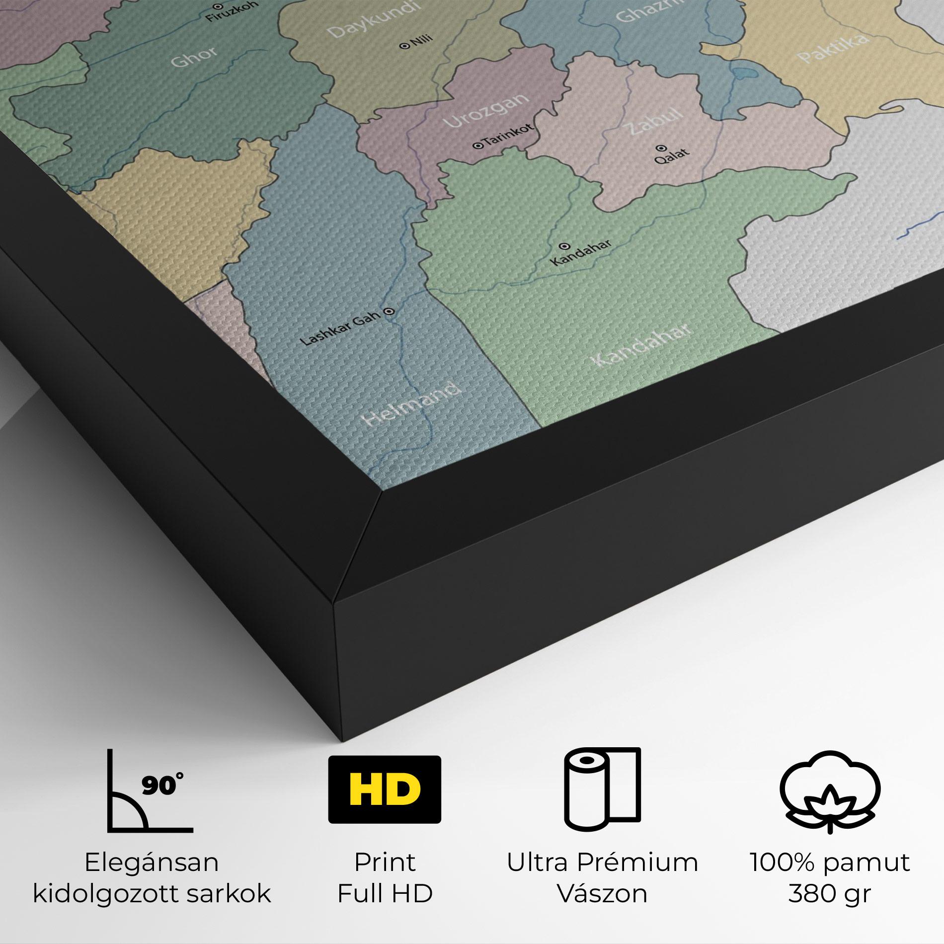 Vászonkép Afghanistan Map mockup 4