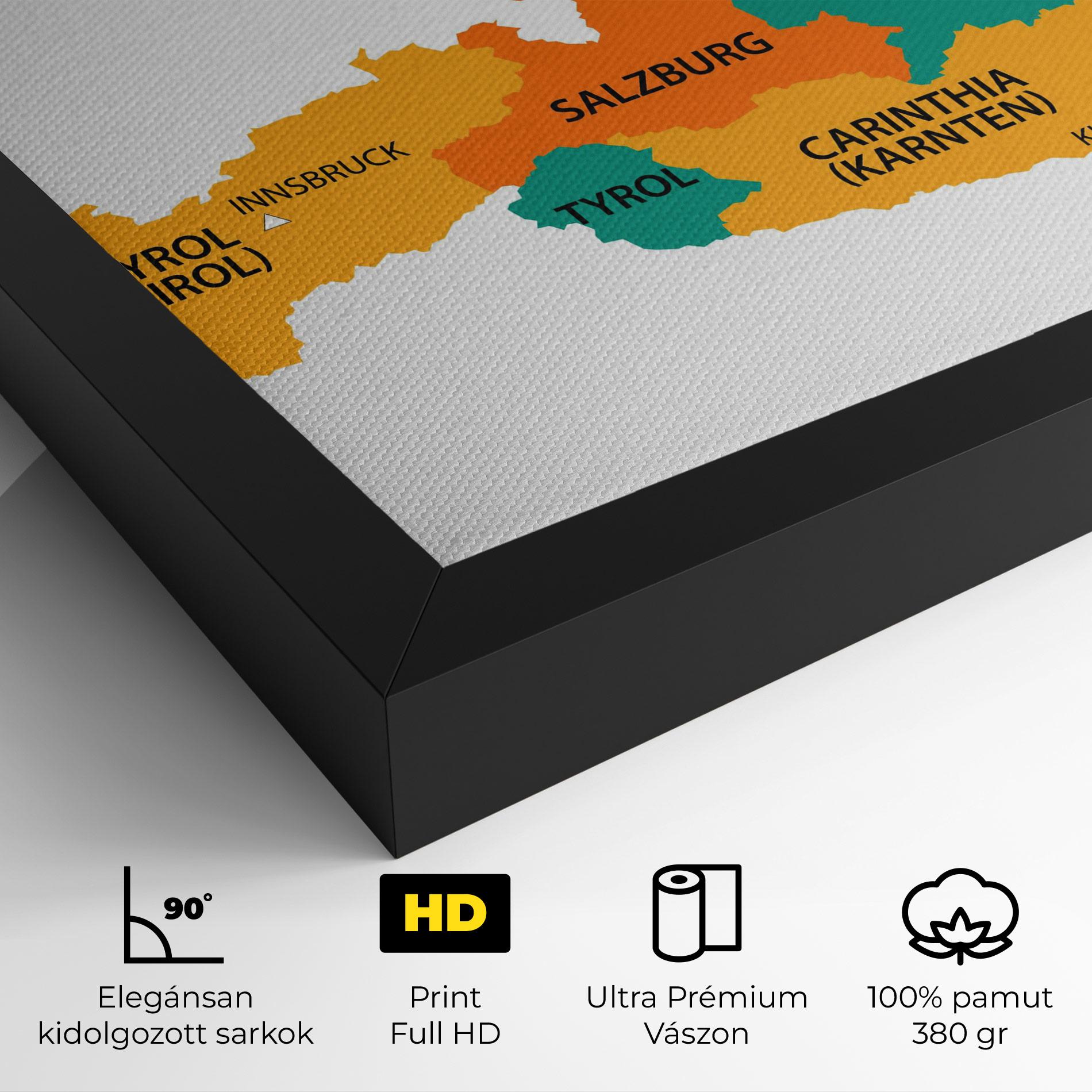 Vászonkép Austria Color Map mockup 4