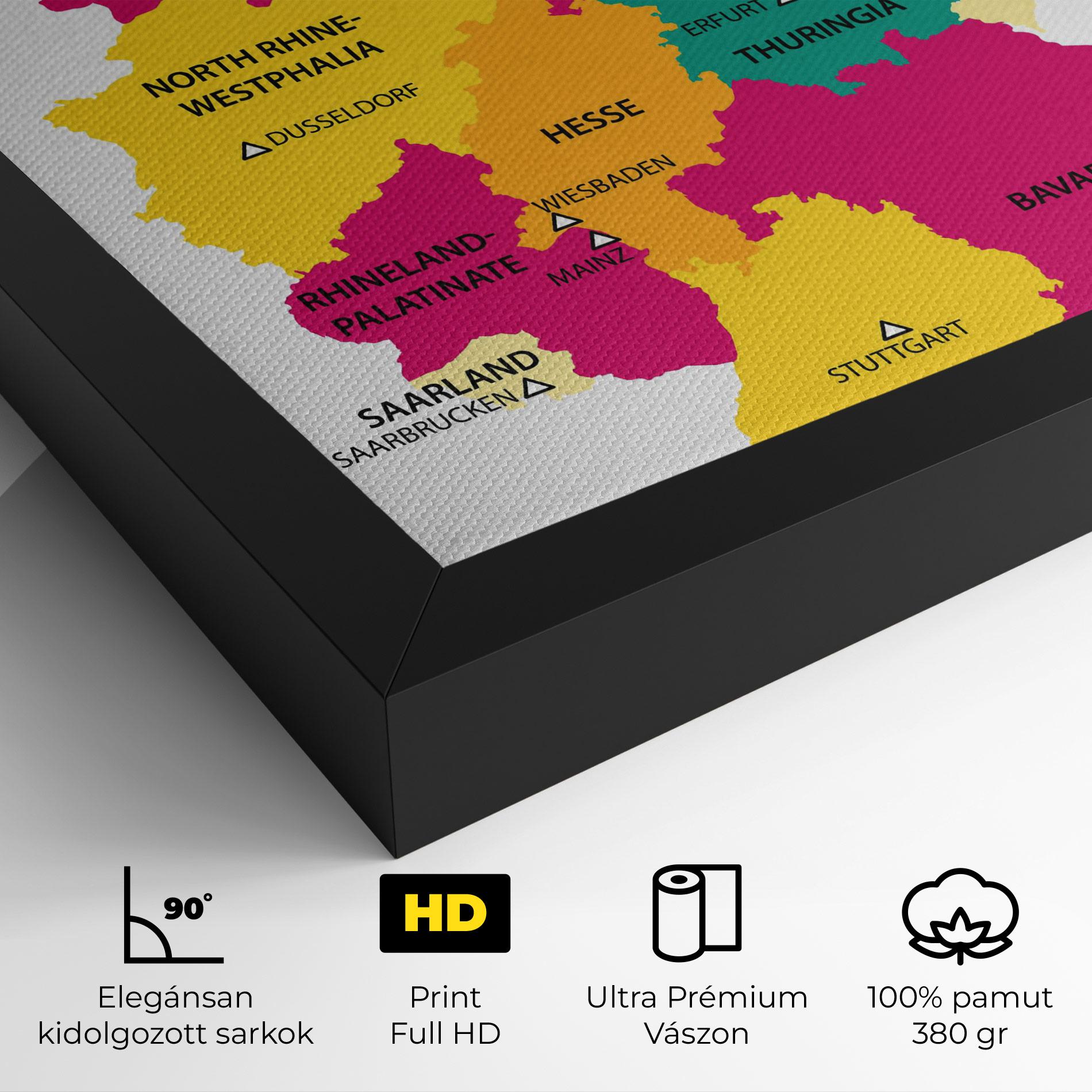 Vászonkép Germany Color Map mockup 4