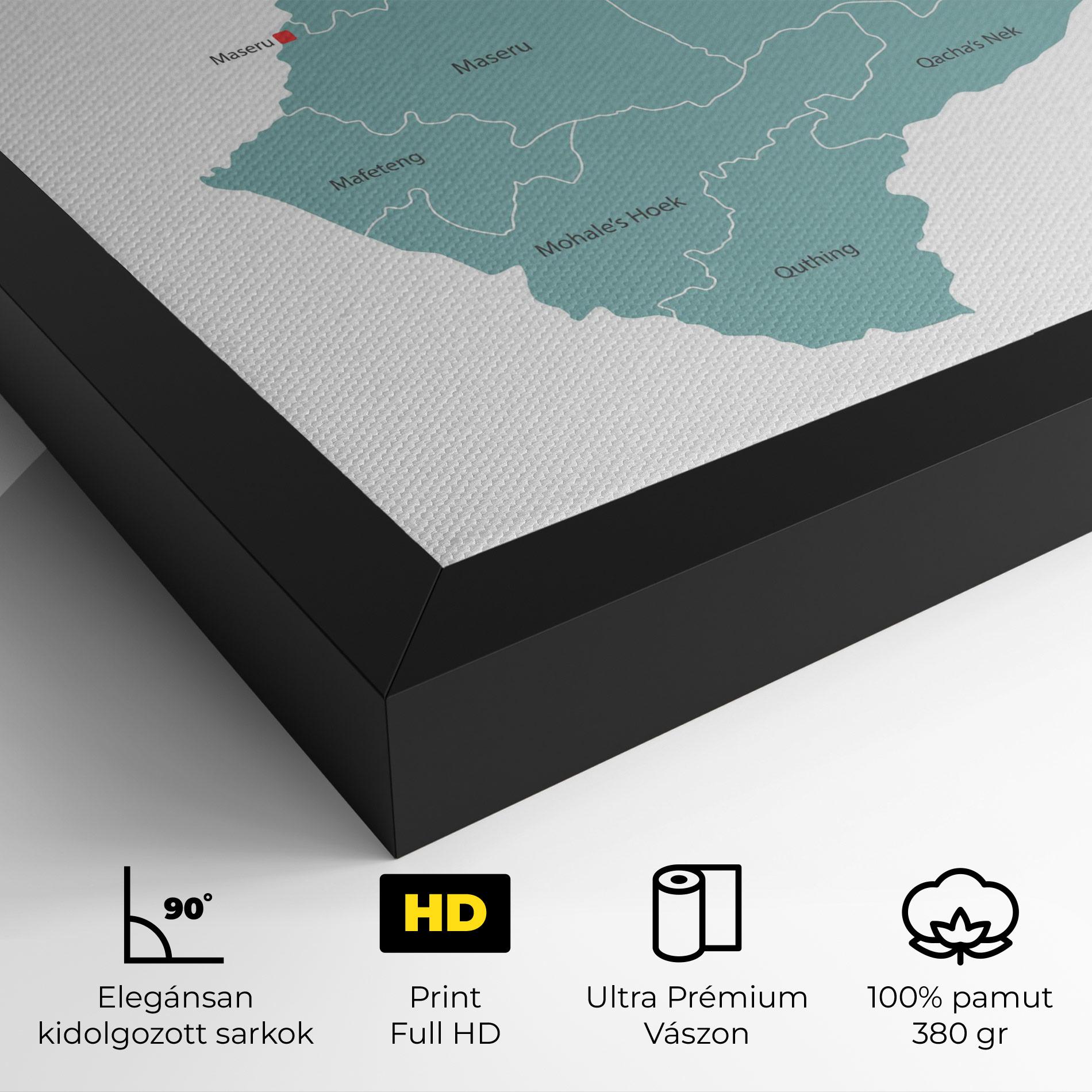 Vászonkép Lesotho Map mockup 4