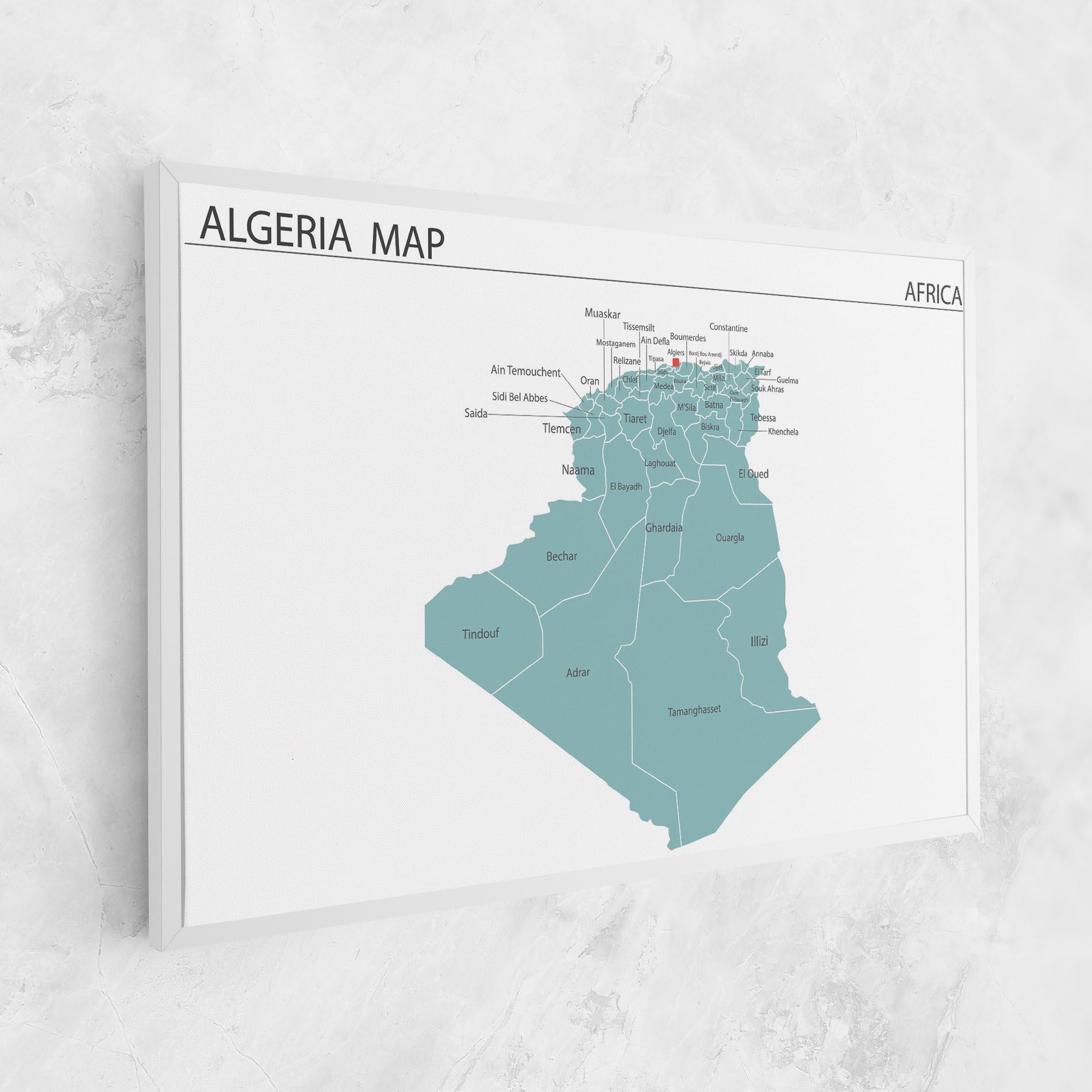 Vászonkép Algeria Map mockup 1