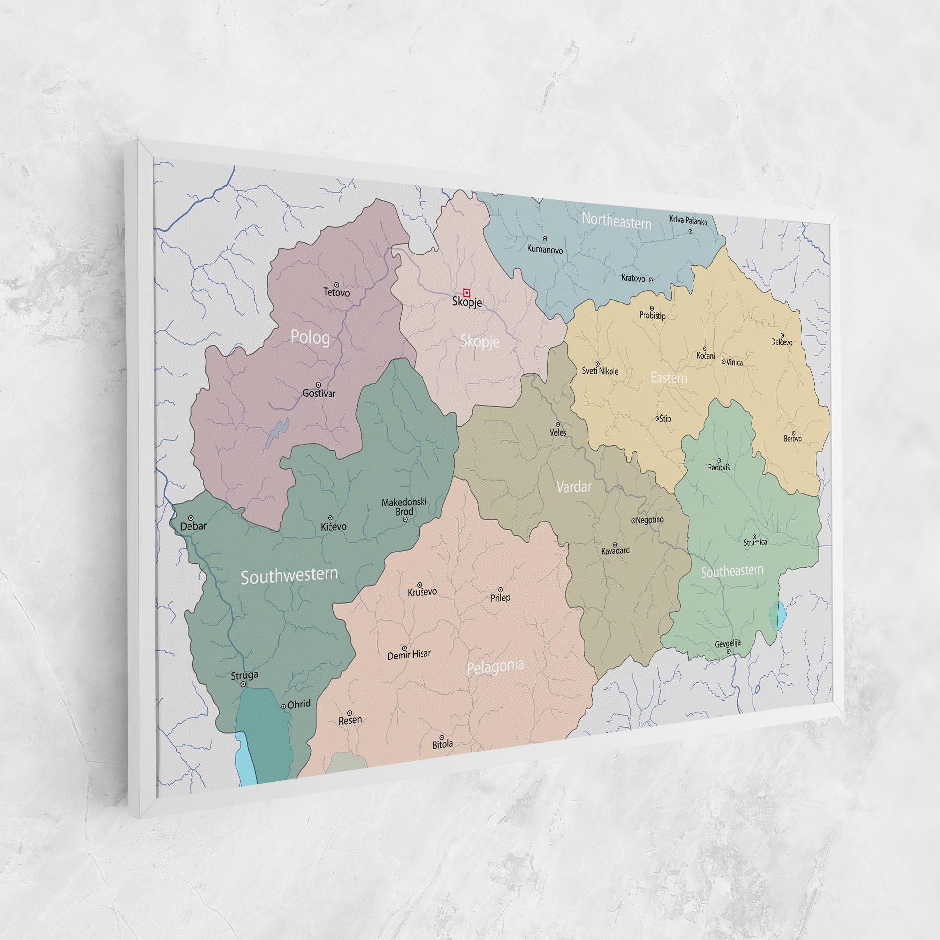 Vászonkép North Macedonia Map mockup 1