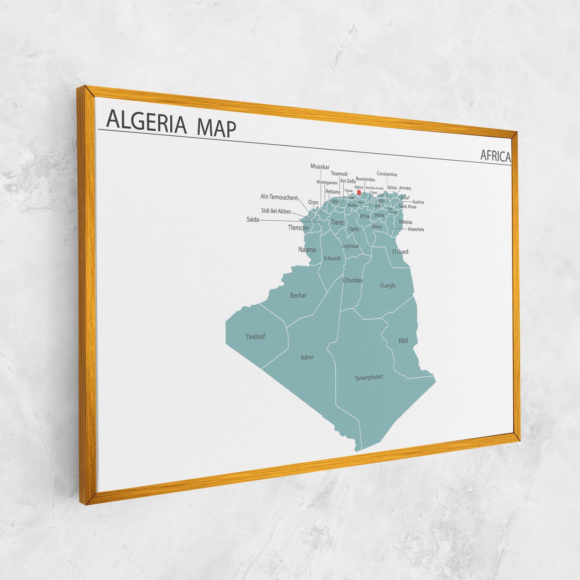 Vászonkép Algeria Map mockup 1