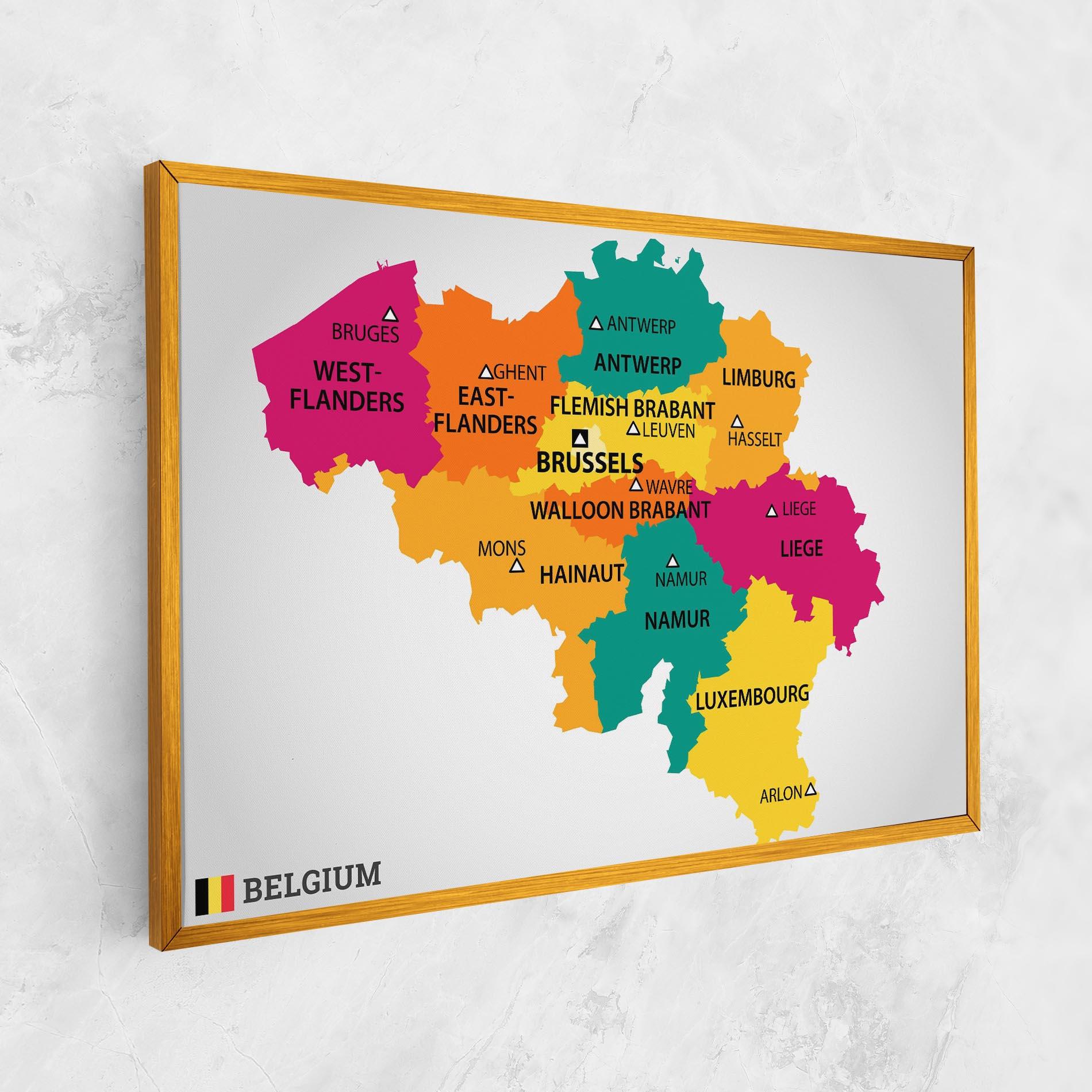 Vászonkép Belgium Color Map mockup 1