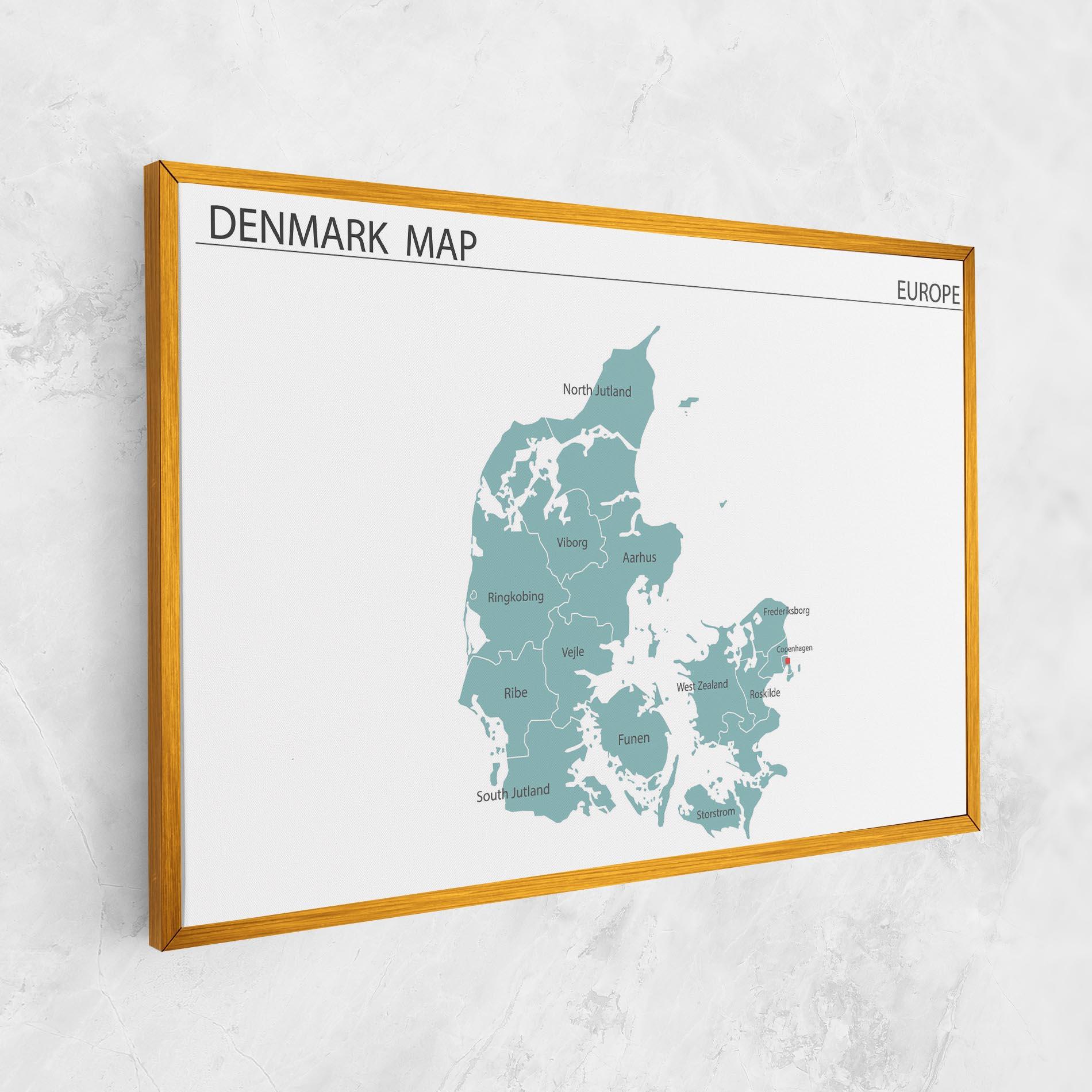 Vászonkép Denmark Map mockup 1