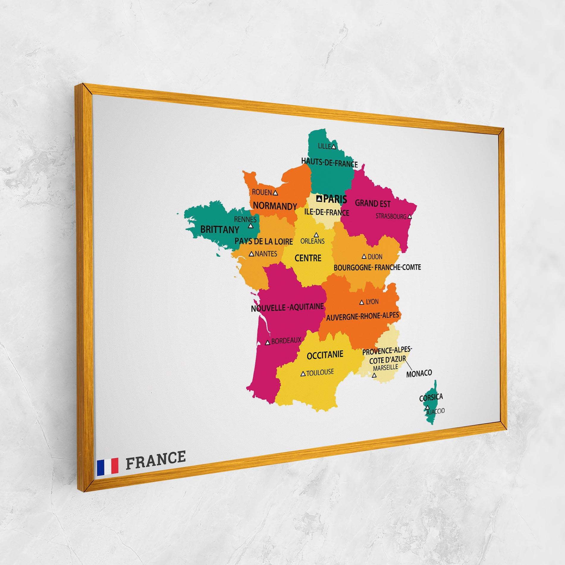 Vászonkép France Color Map mockup 1