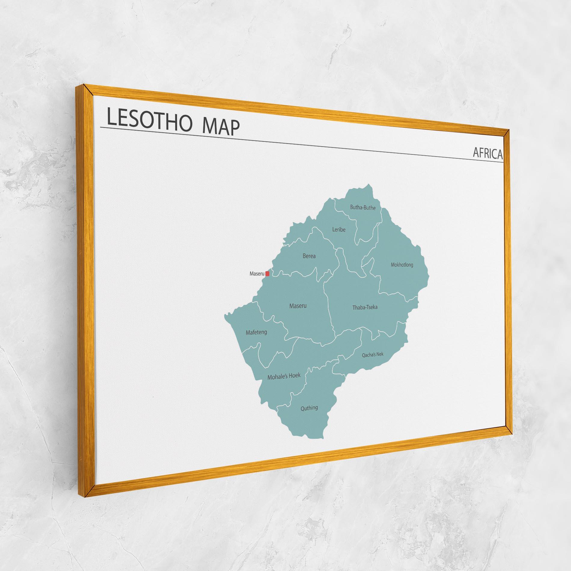 Vászonkép Lesotho Map mockup 1