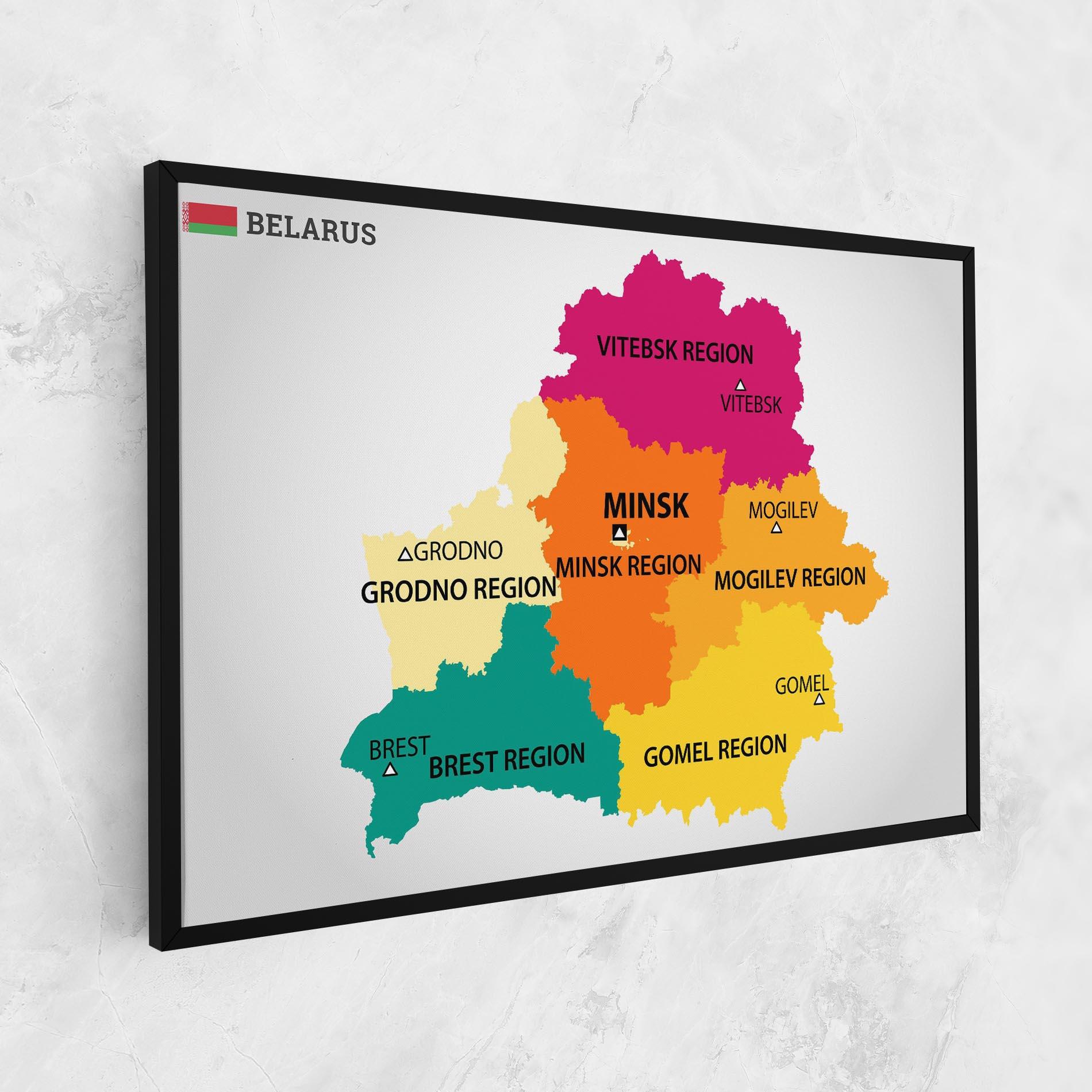 Vászonkép Belarus Color Map mockup 1