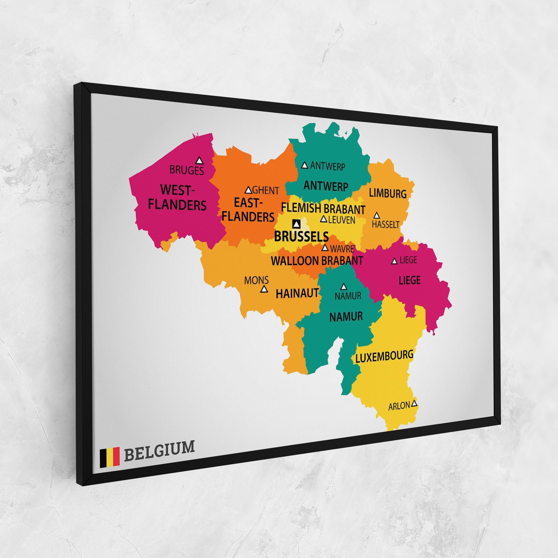 Vászonkép Belgium Color Map mockup 1