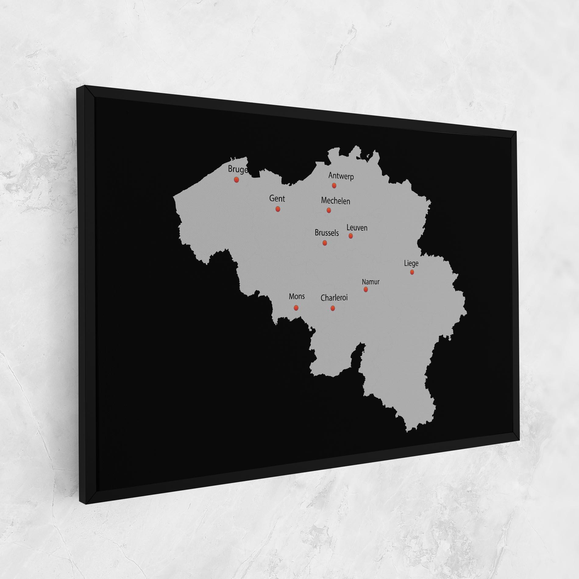Vászonkép Belgium Map mockup 1