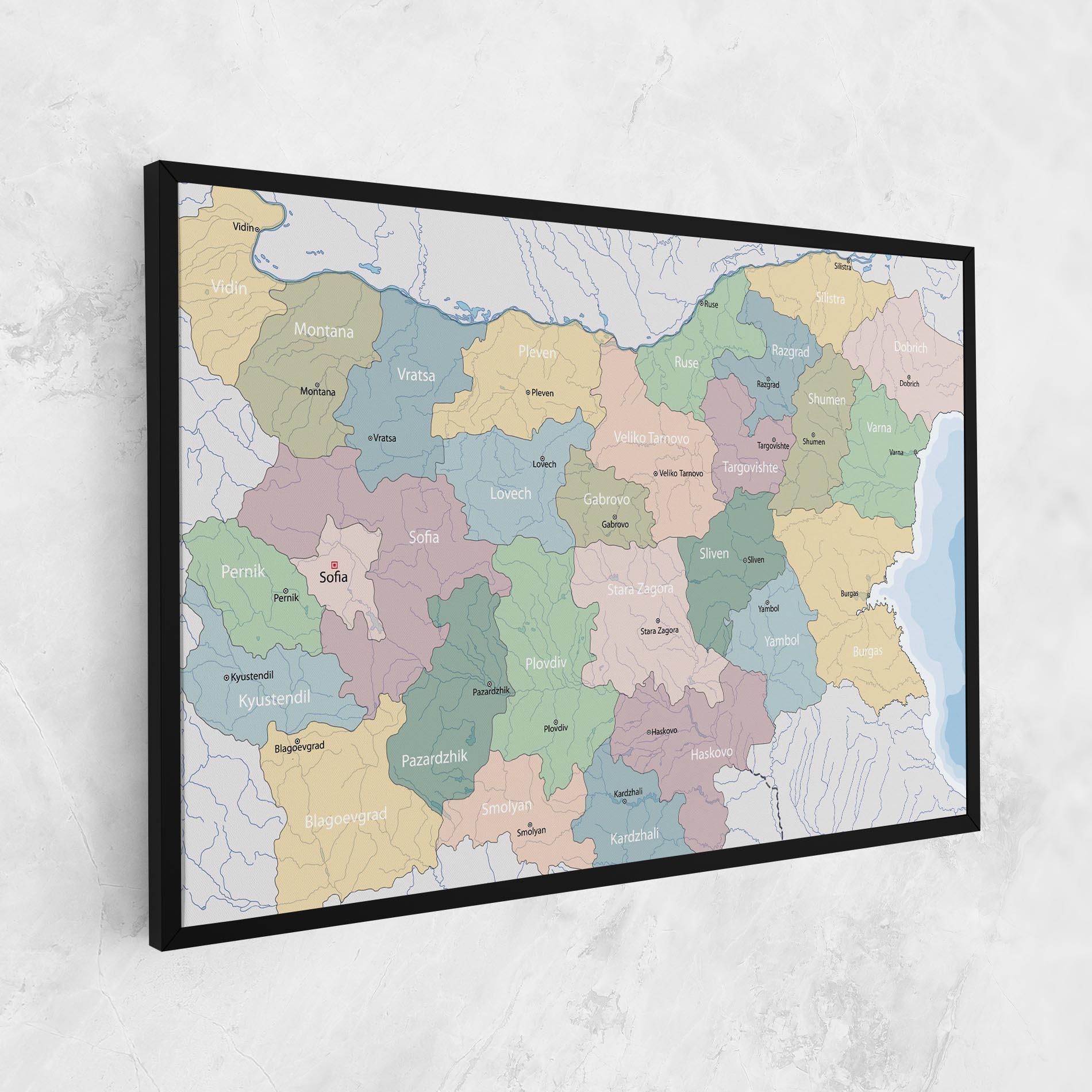 Vászonkép Bulgaria Map mockup 1