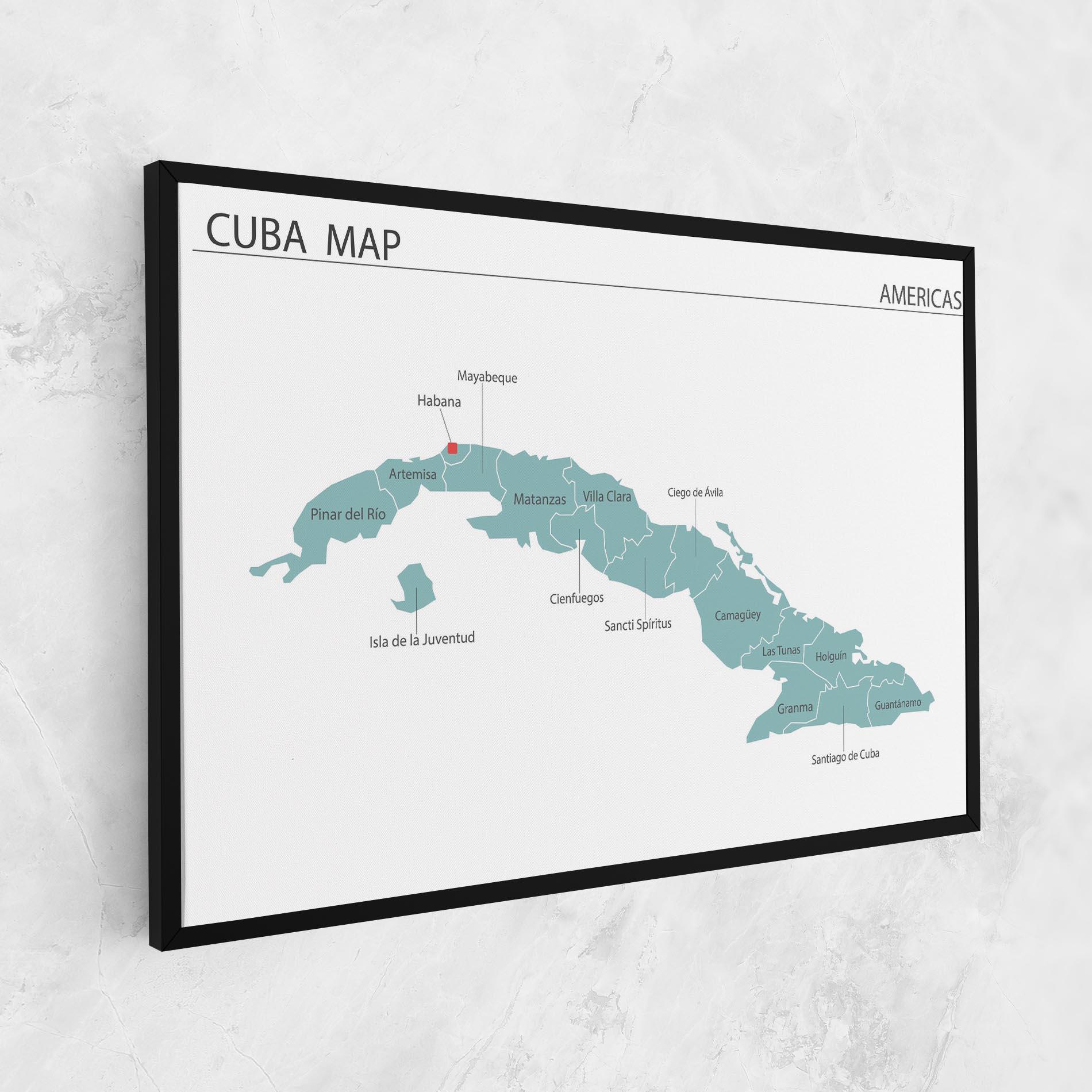 Vászonkép Cuba Map mockup 1