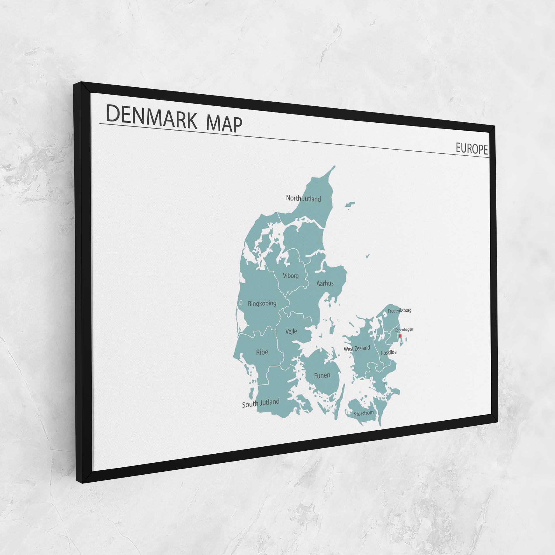 Vászonkép Denmark Map mockup 1