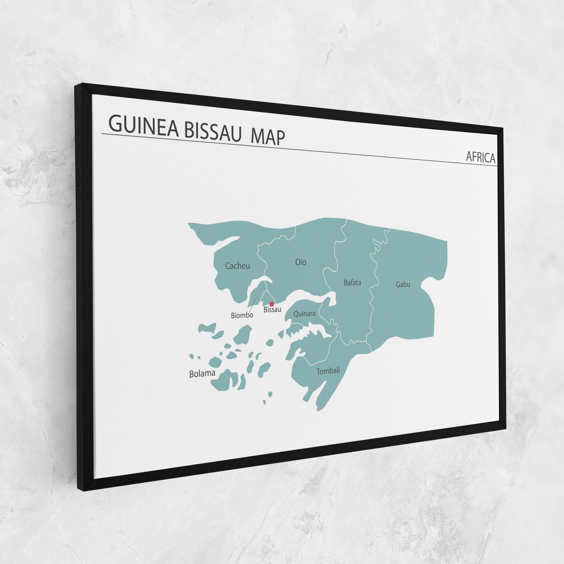 Vászonkép Guinea Bissau Map mockup 1