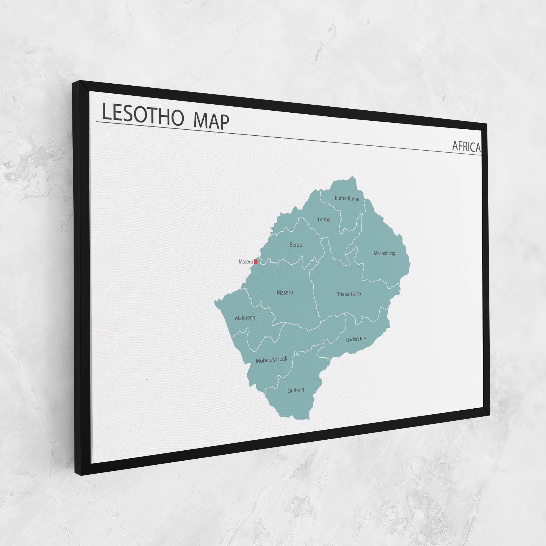 Vászonkép Lesotho Map mockup 1