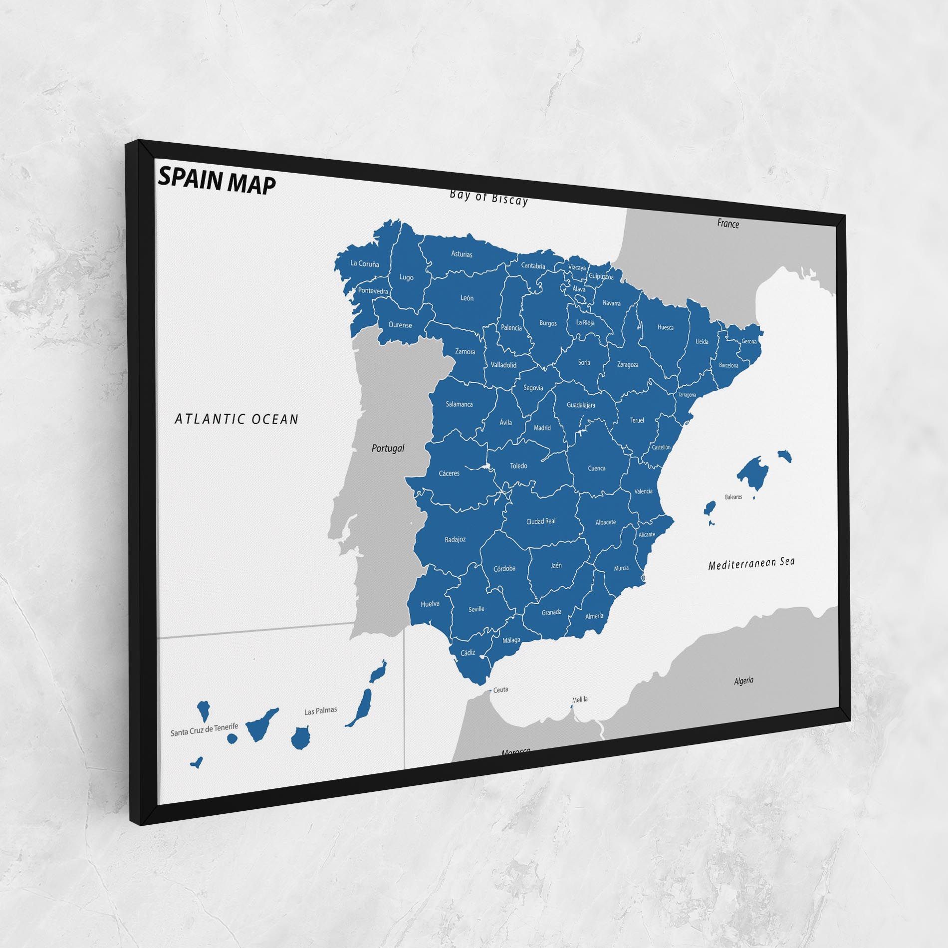 Spain Blue Map mockup 1