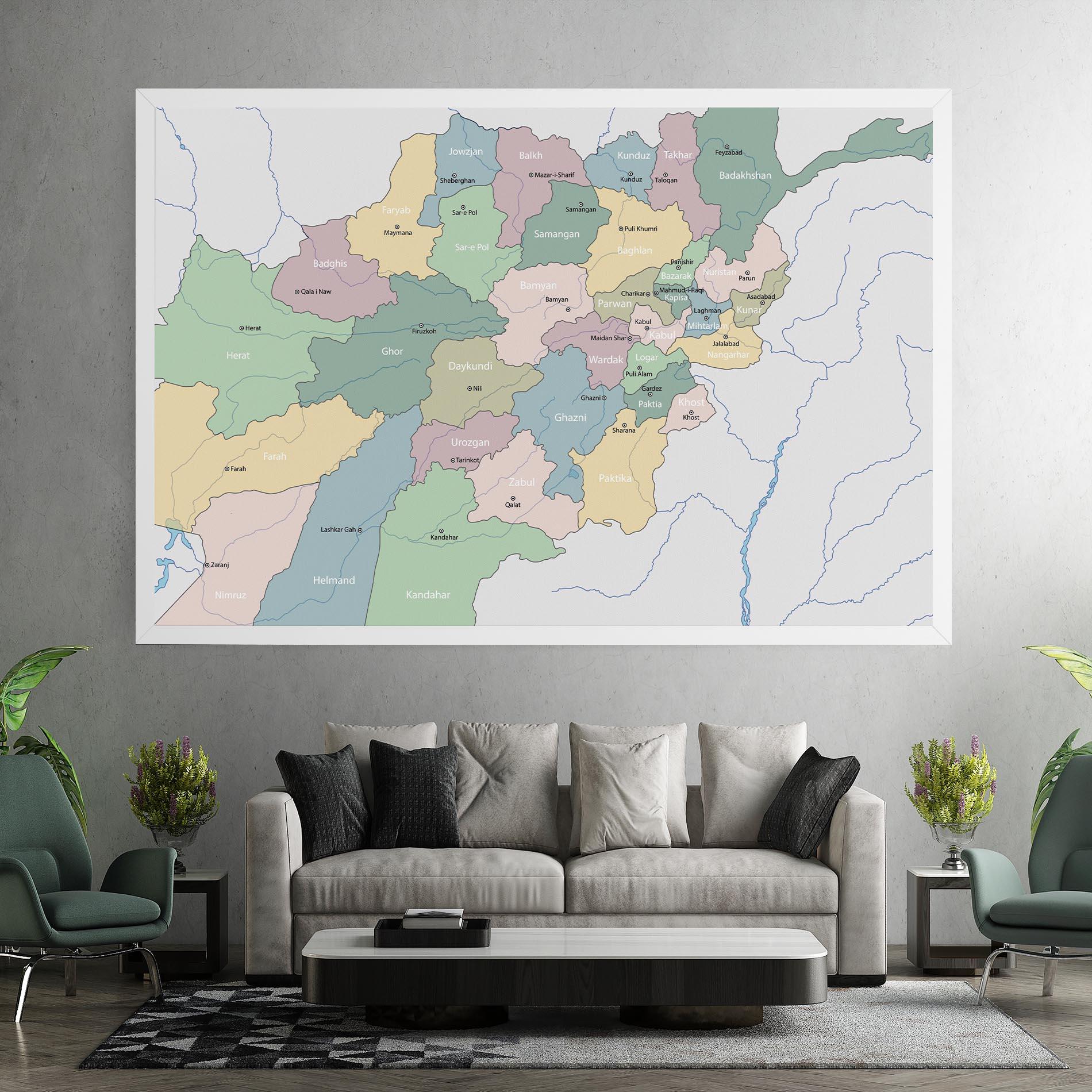 Vászonkép Afghanistan Map mockup 7
