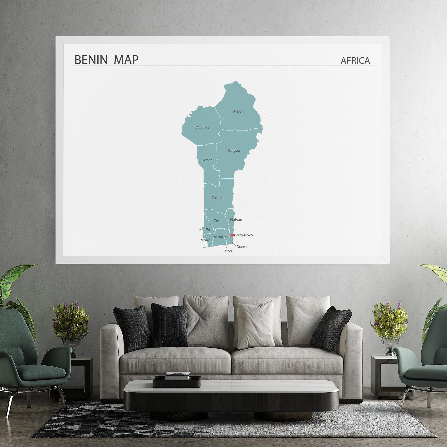 Vászonkép Benin Map mockup 7