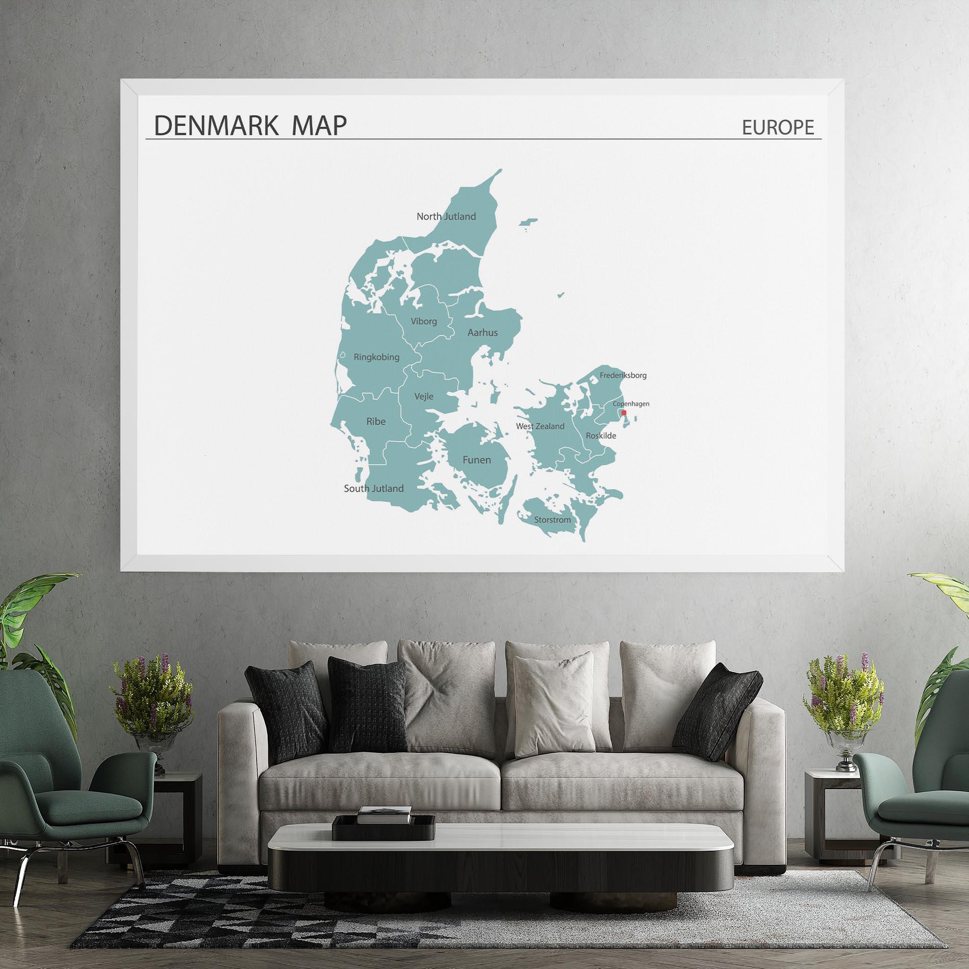 Vászonkép Denmark Map mockup 7