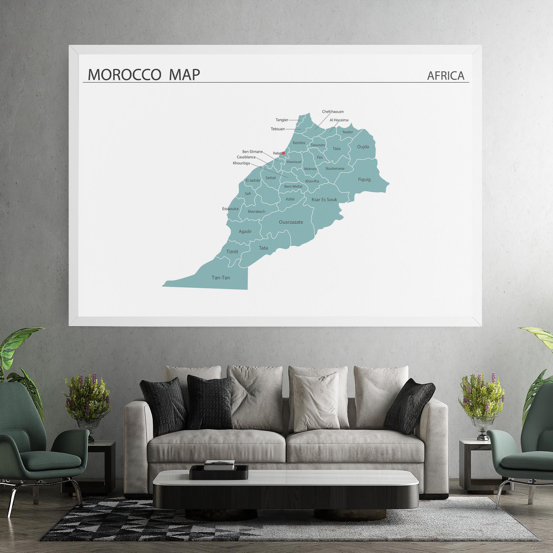 Vászonkép Morocco Map mockup 7