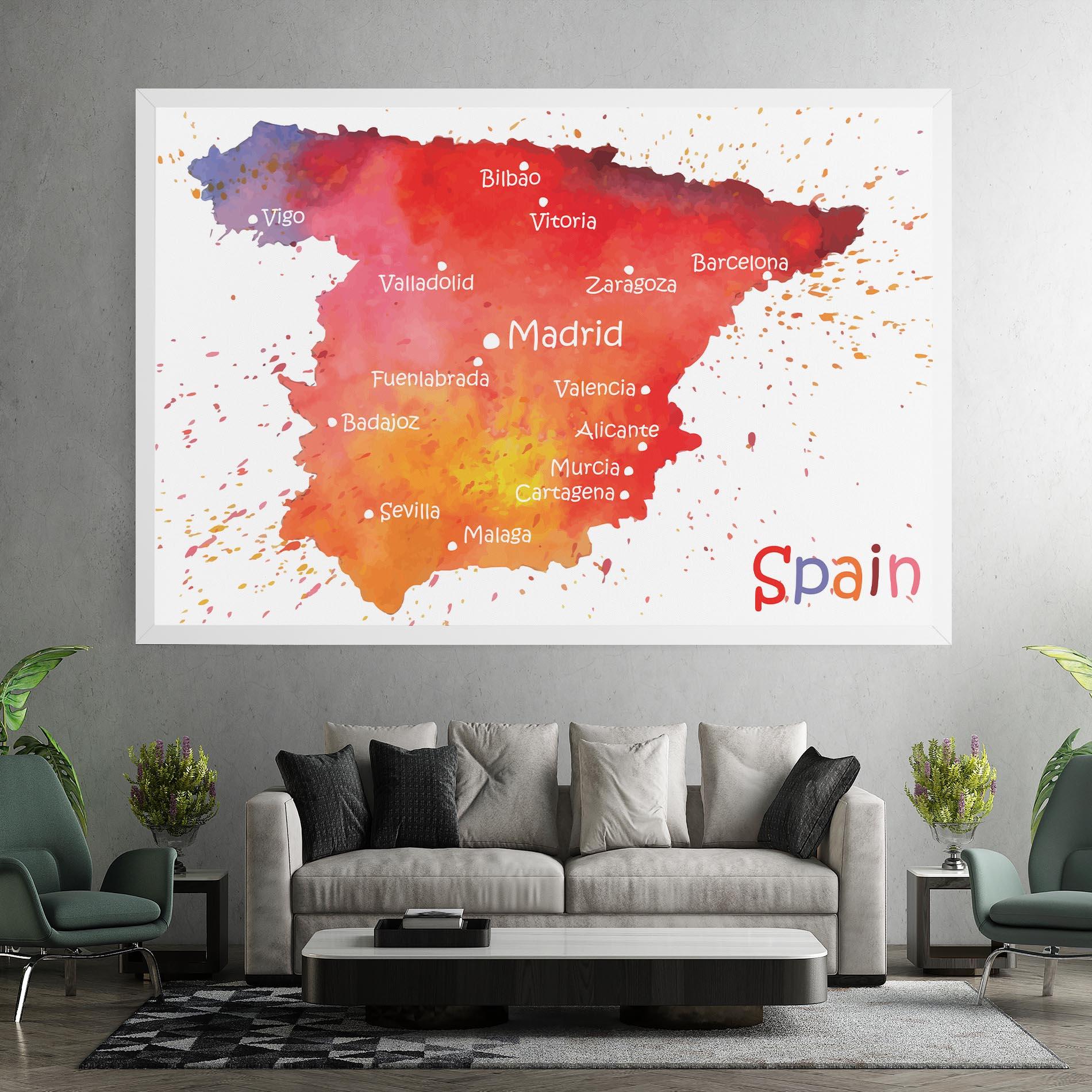 Vászonkép Spain Map mockup 7