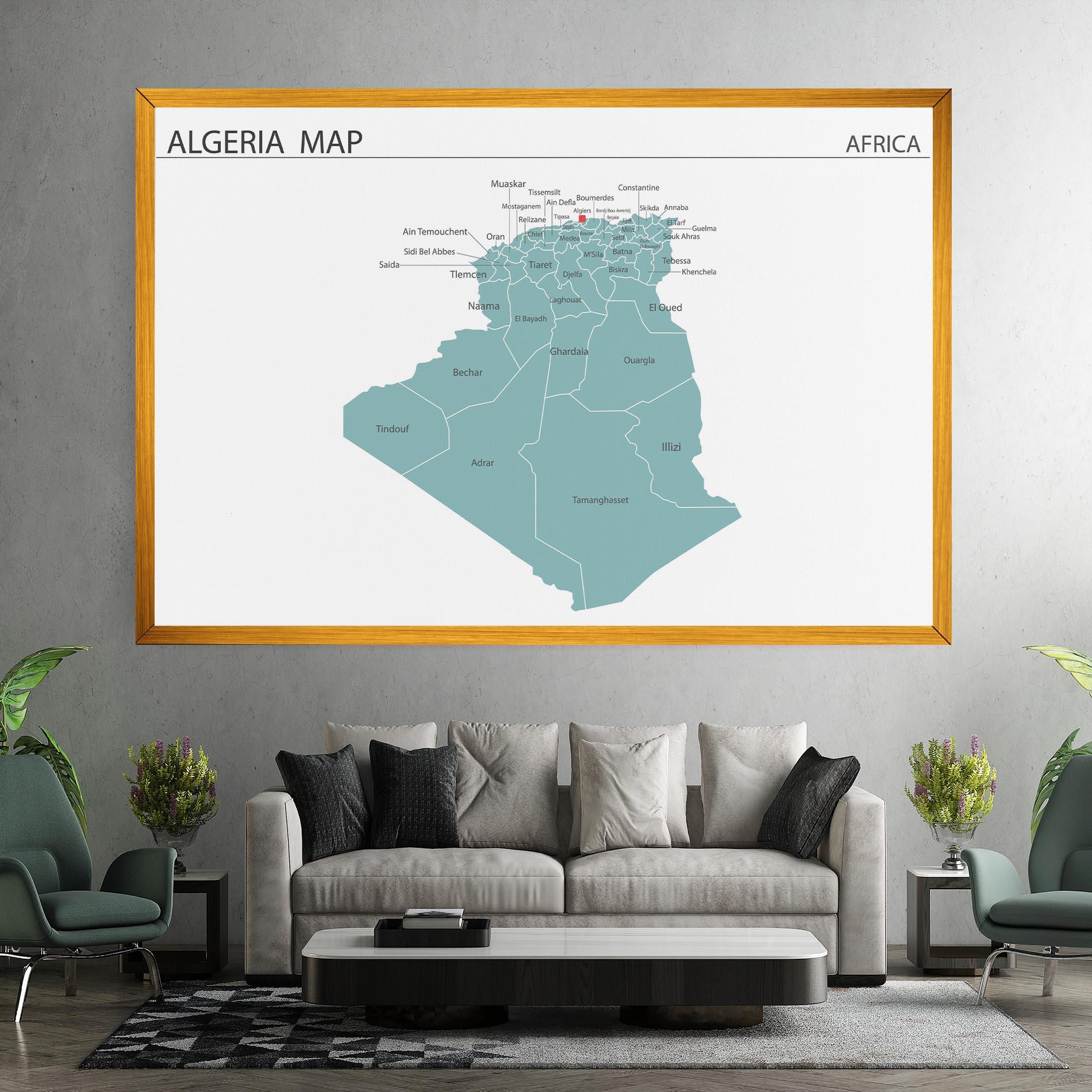 Vászonkép Algeria Map mockup 7