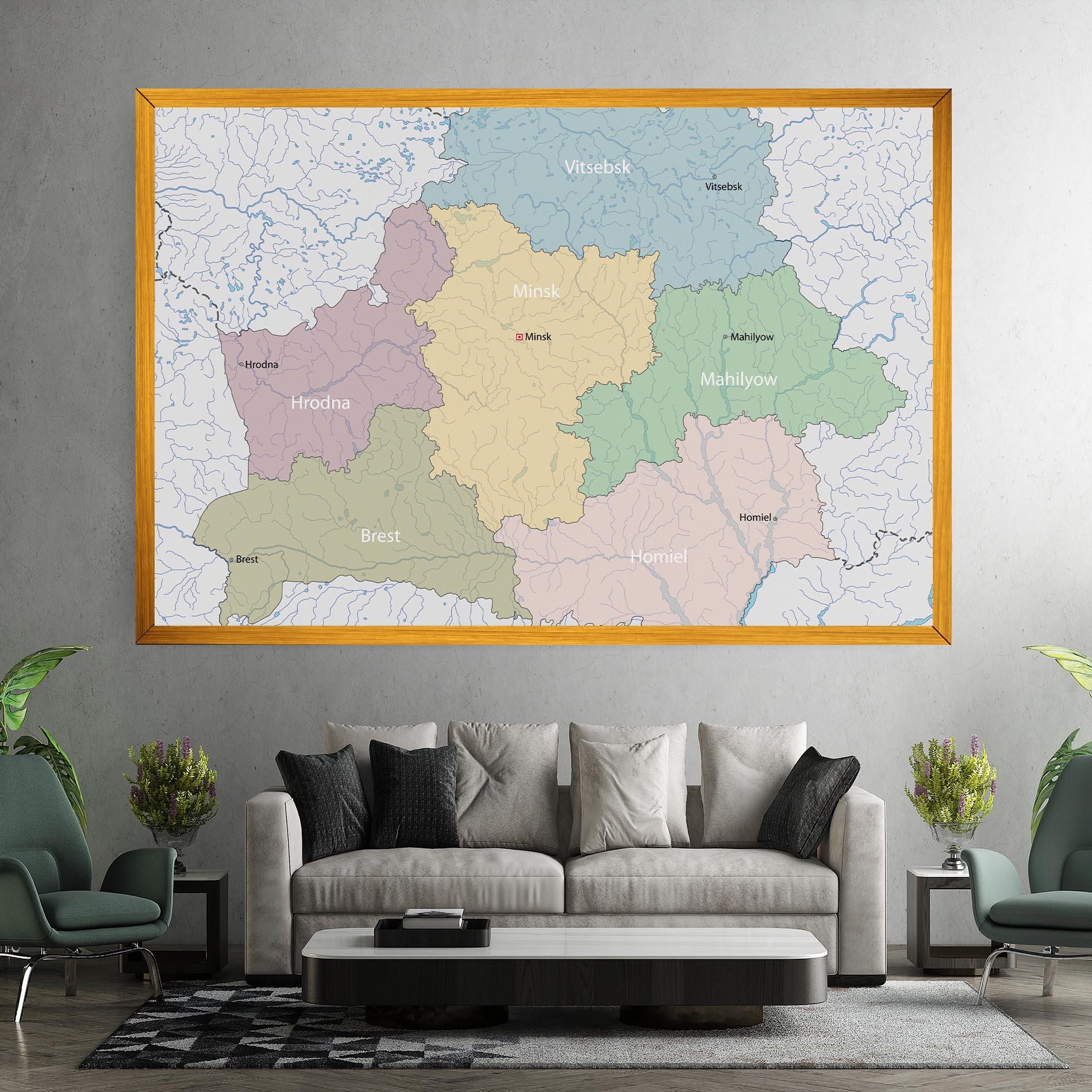 Vászonkép Belarus Map mockup 7
