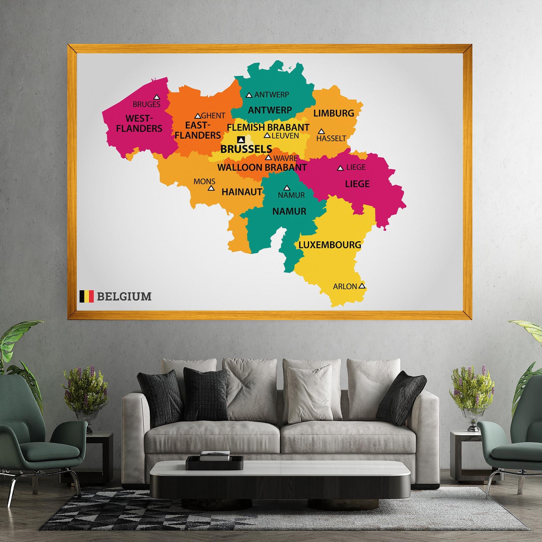 Vászonkép Belgium Color Map mockup 7
