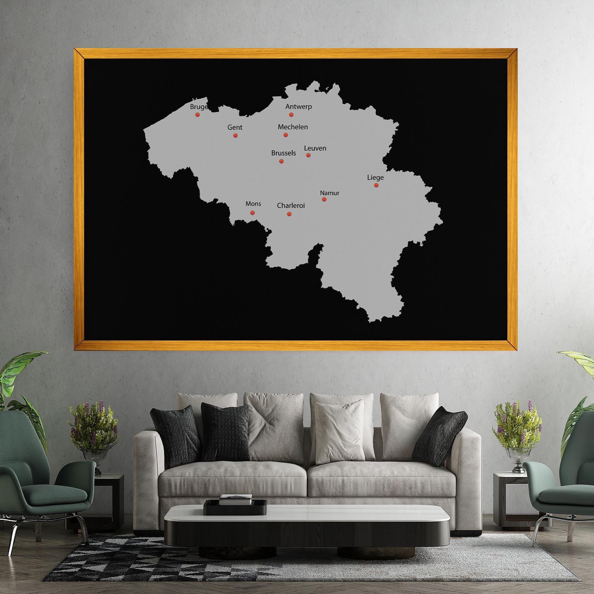 Vászonkép Belgium Map mockup 7