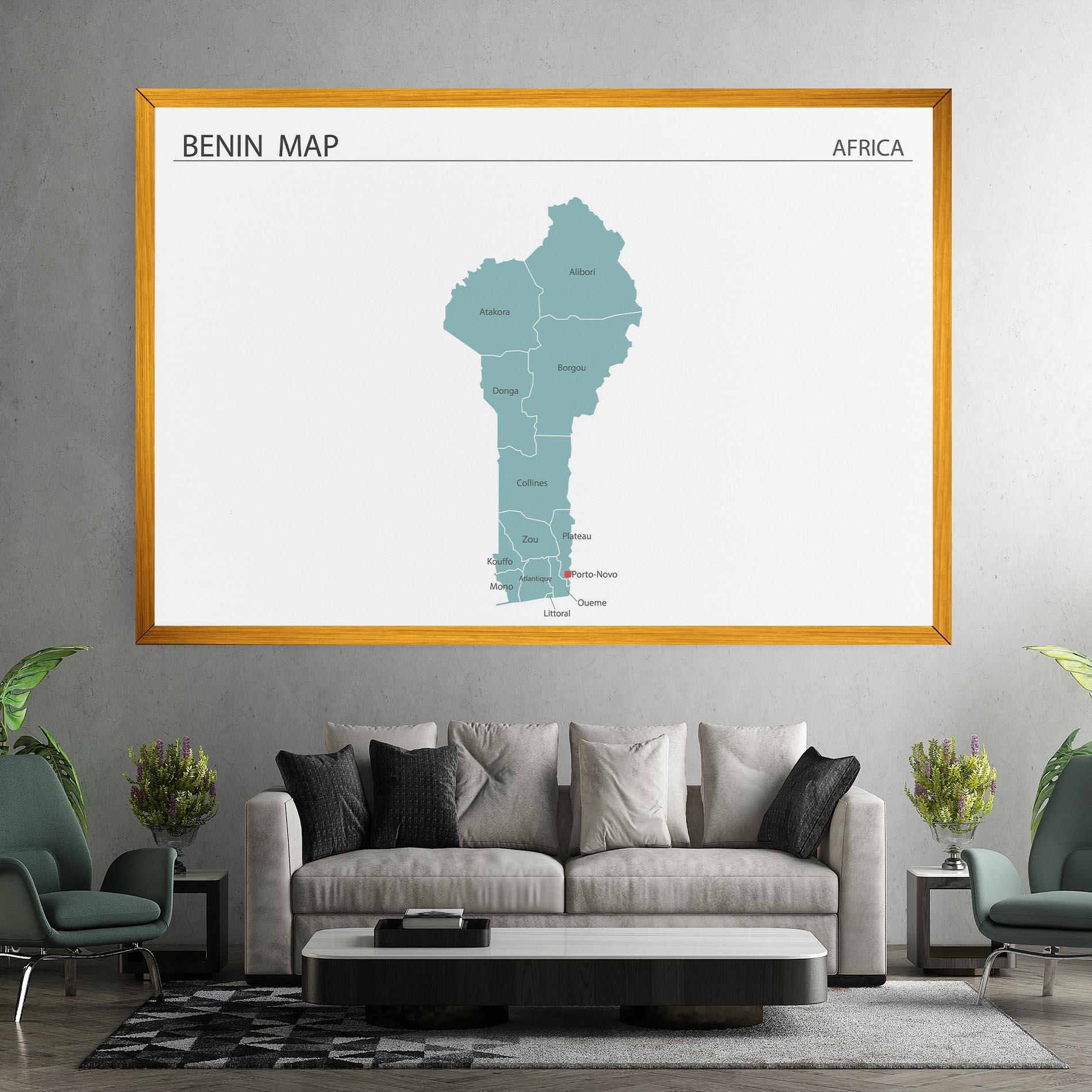 Vászonkép Benin Map mockup 7