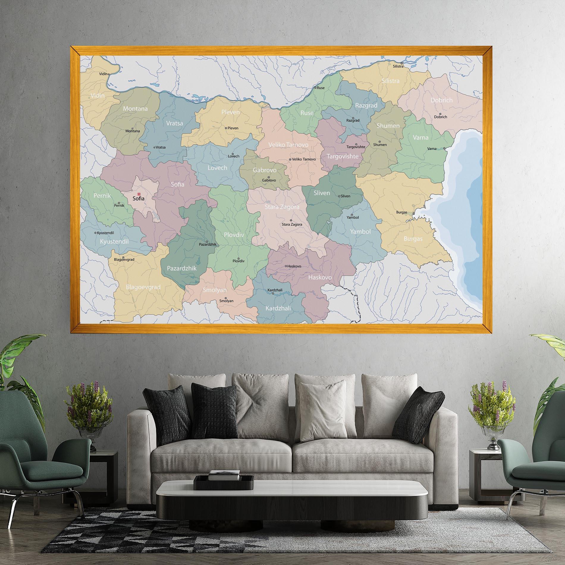 Vászonkép Bulgaria Map mockup 7