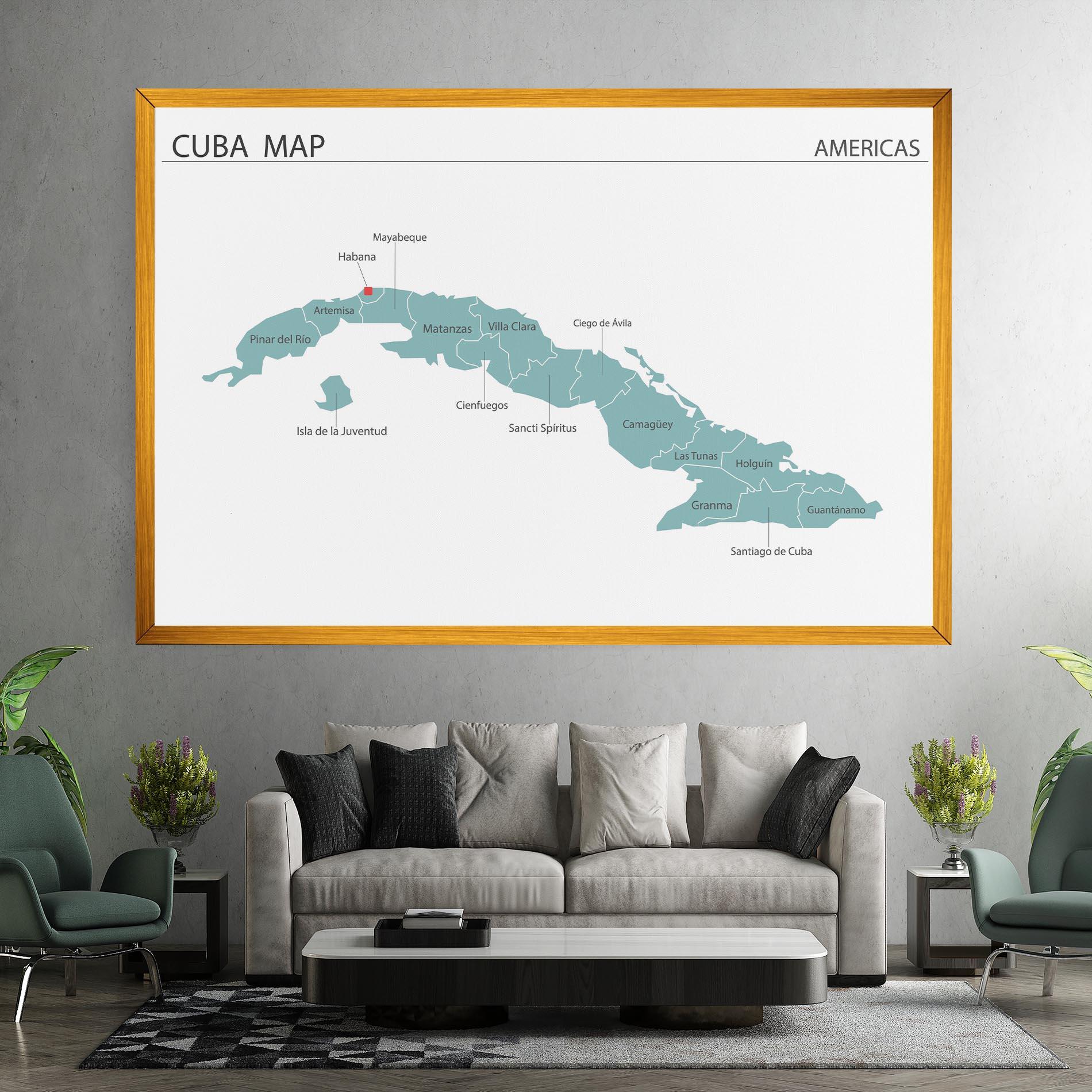 Vászonkép Cuba Map mockup 7