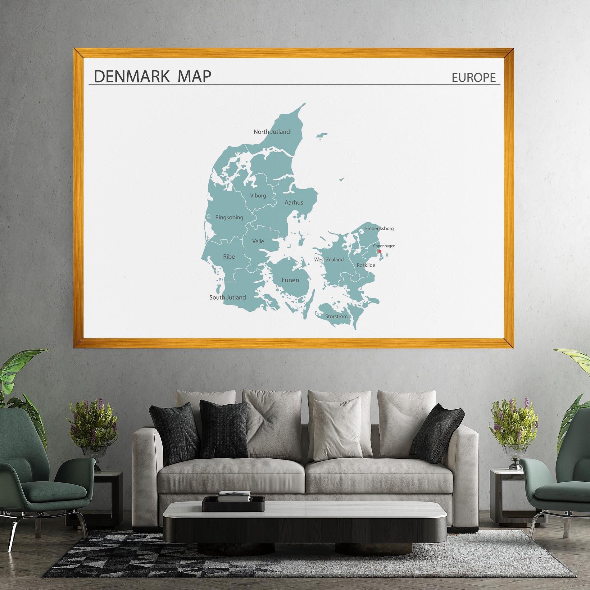 Vászonkép Denmark Map mockup 7