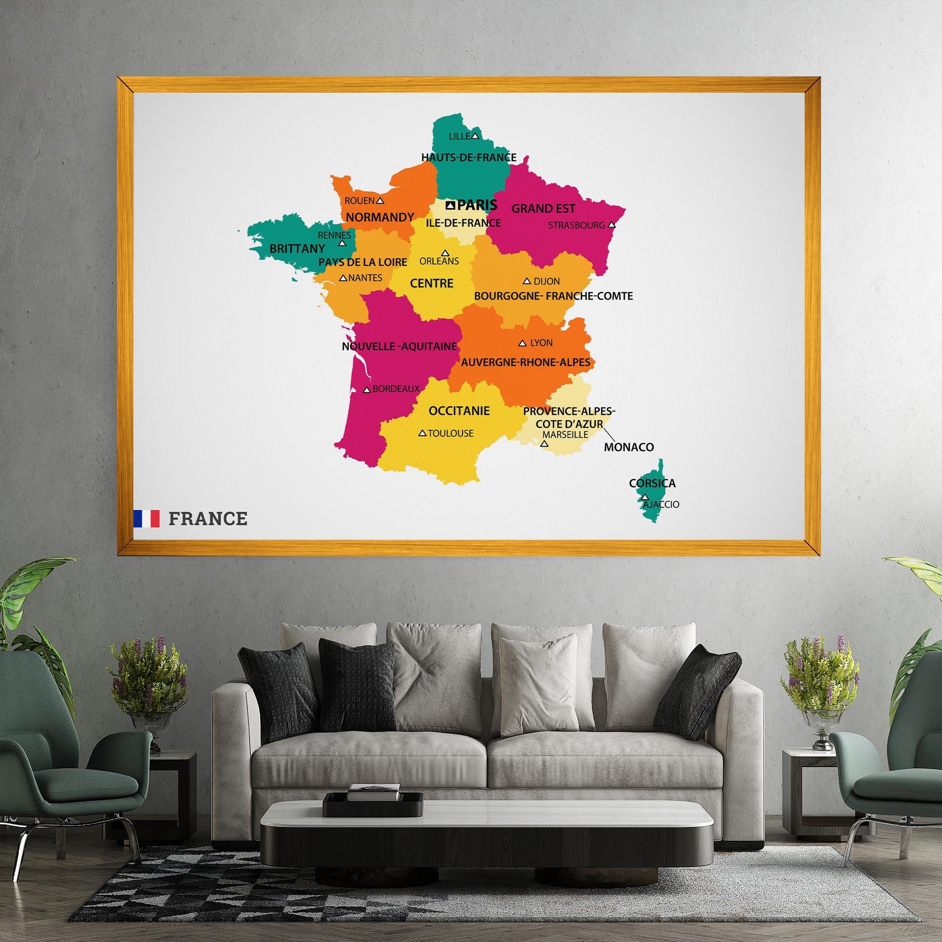 Vászonkép France Color Map mockup 7