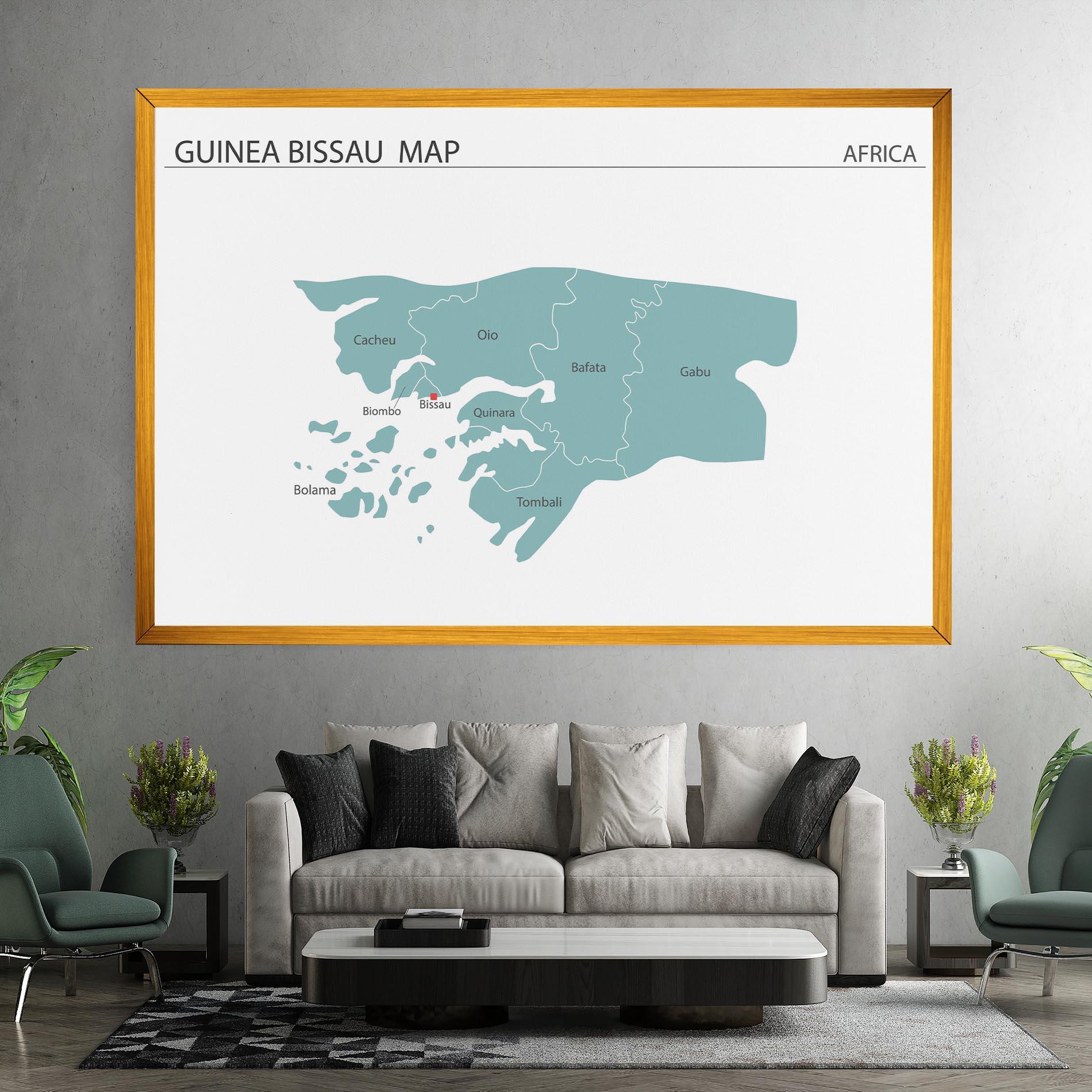 Vászonkép Guinea Bissau Map mockup 7