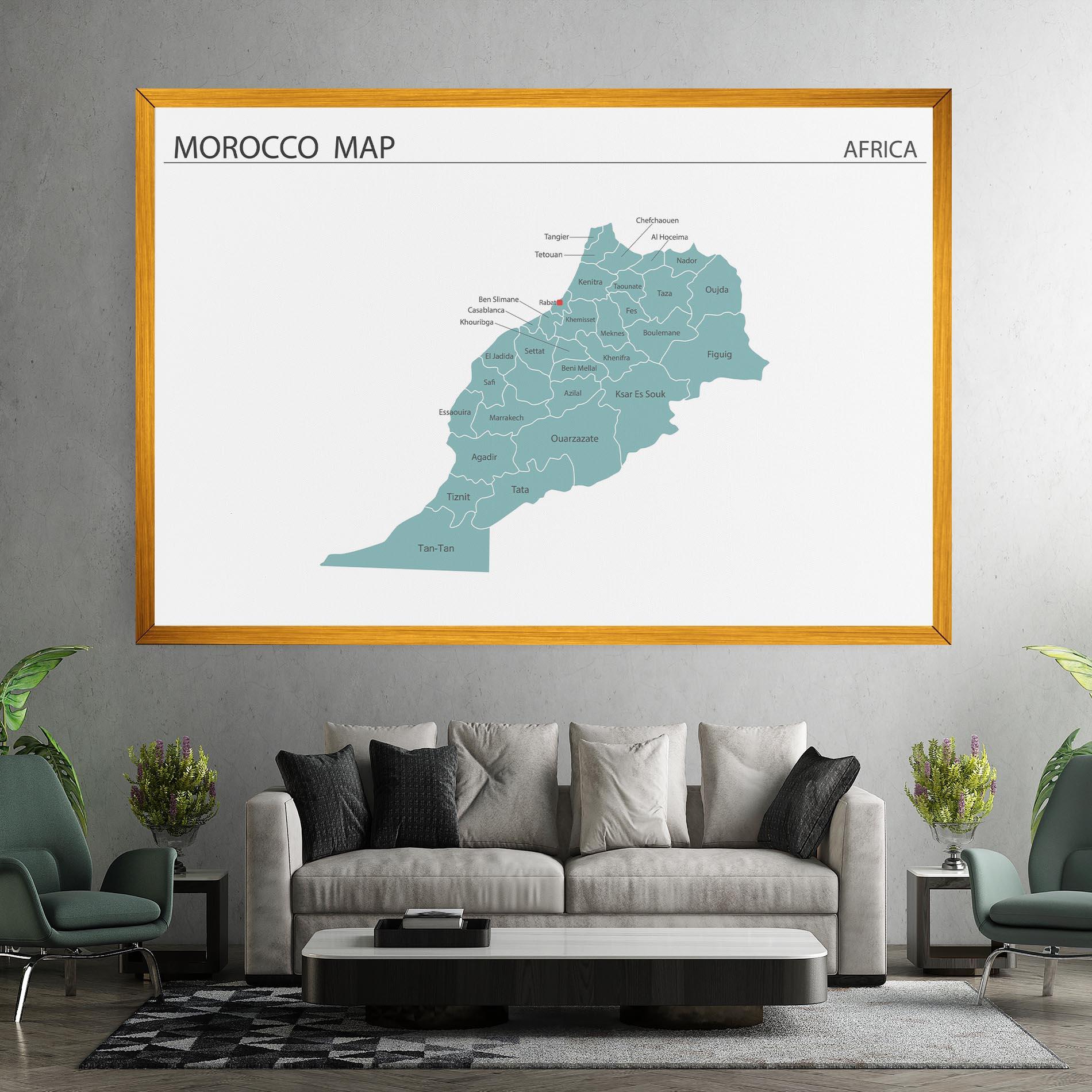 Vászonkép Morocco Map mockup 7