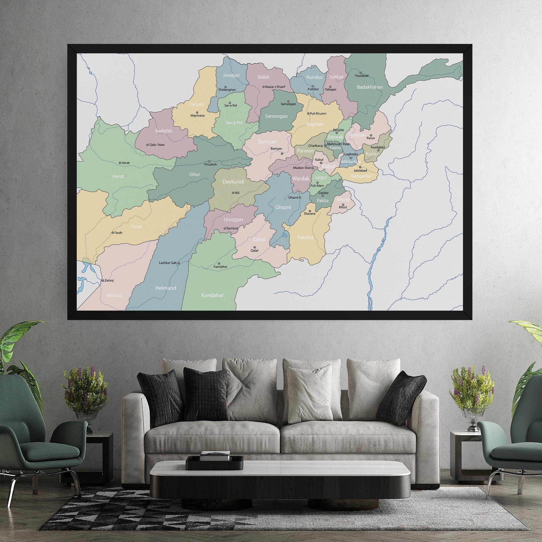 Vászonkép Afghanistan Map mockup 7