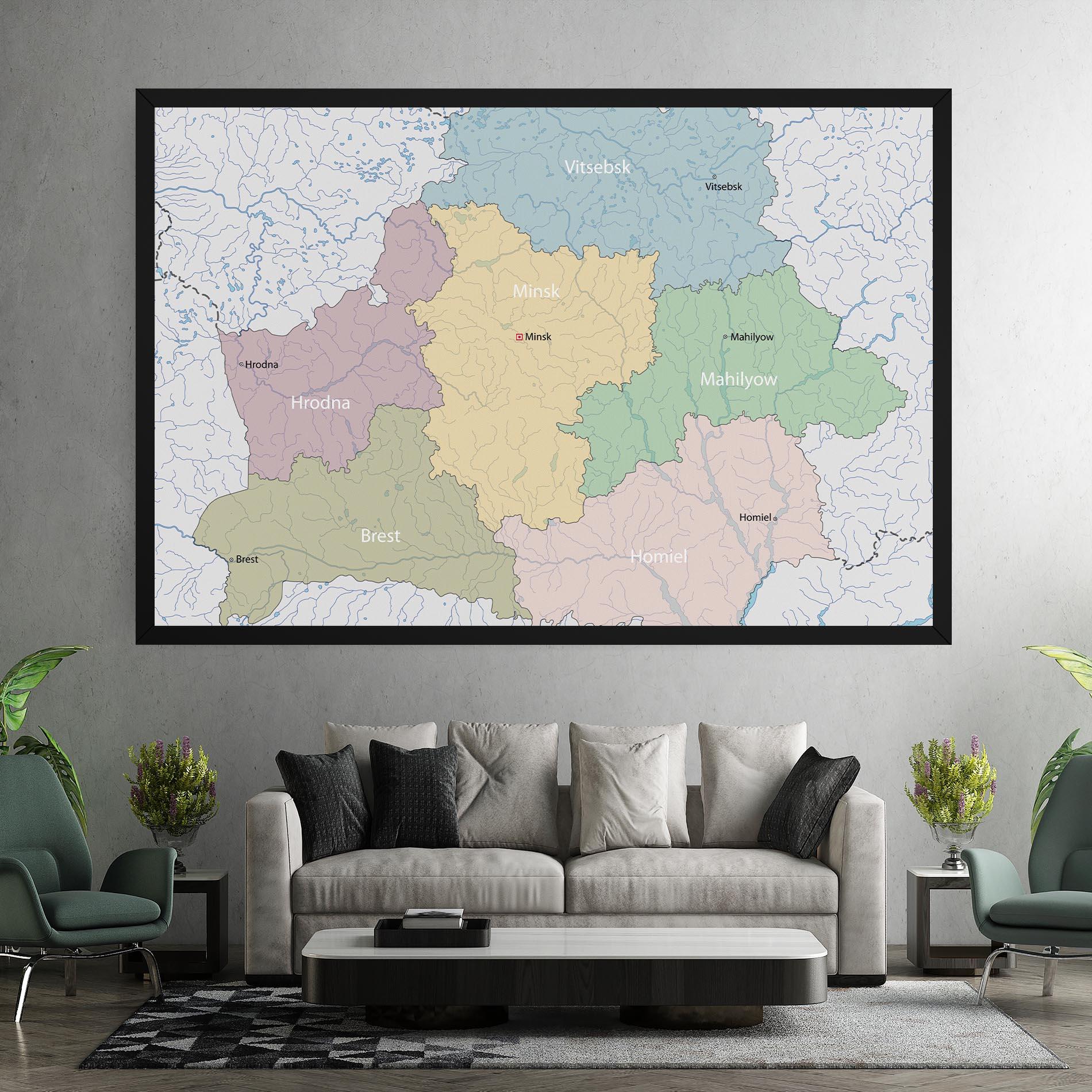 Vászonkép Belarus Map mockup 7