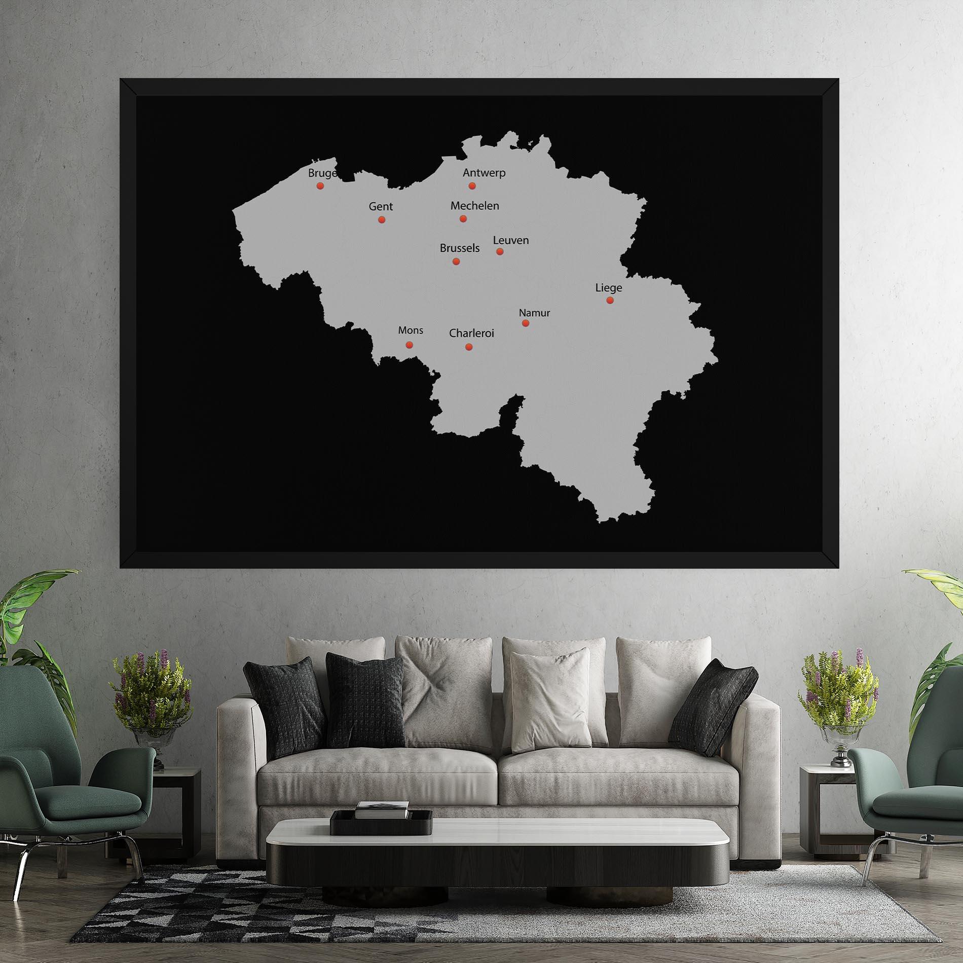 Vászonkép Belgium Map mockup 7