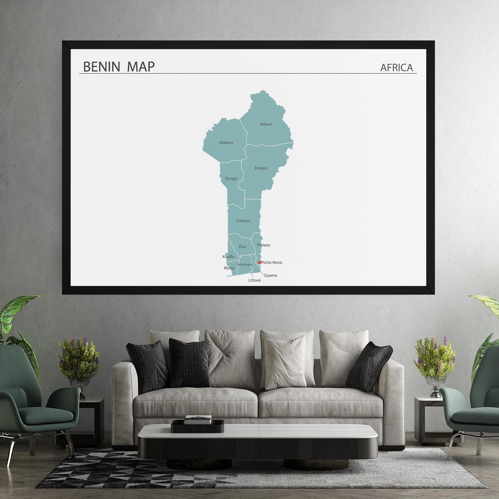Vászonkép Benin Map mockup 7