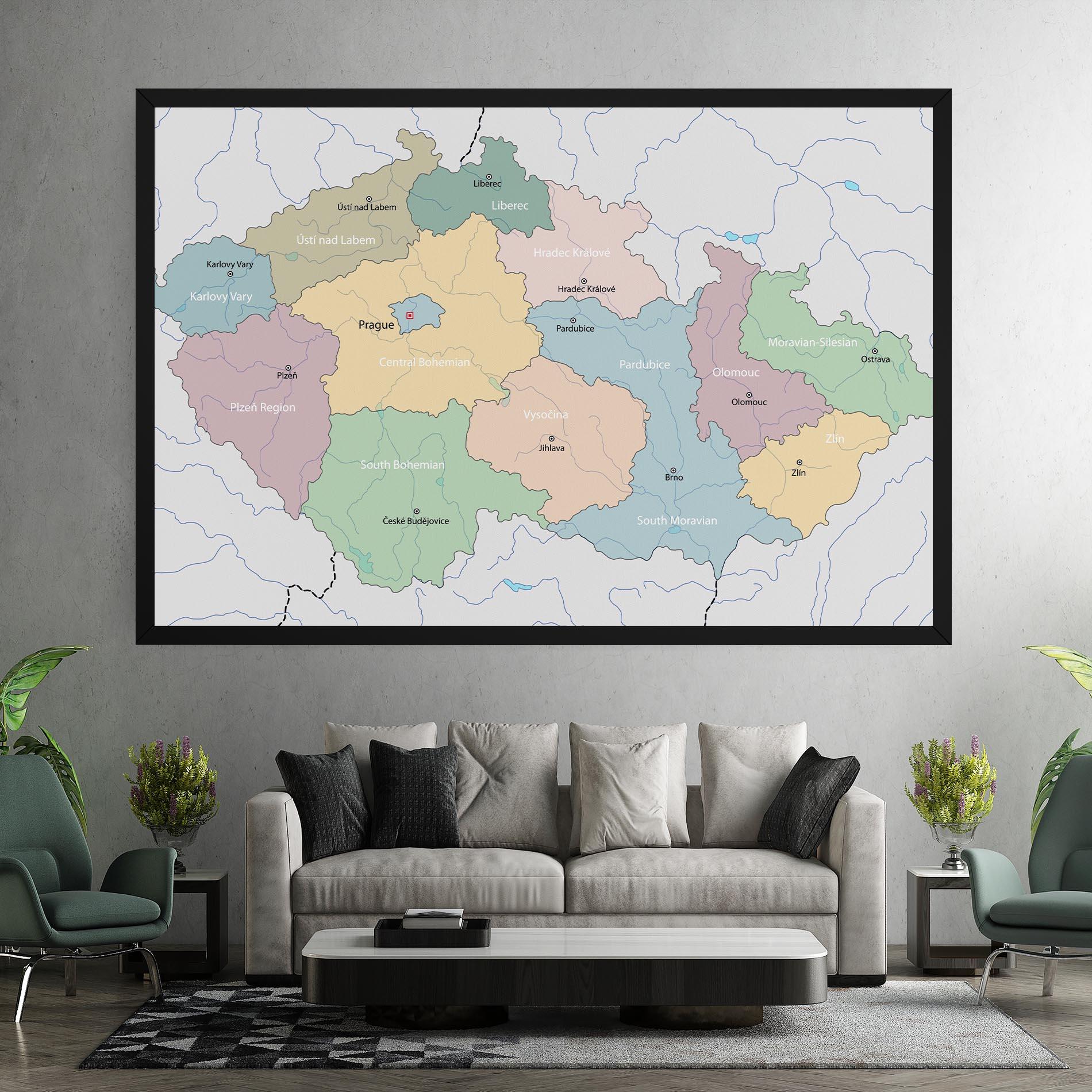 Vászonkép Czech Republic Map mockup 7