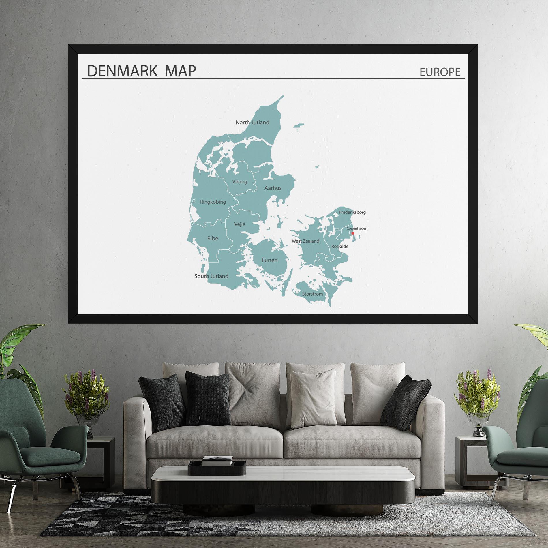 Vászonkép Denmark Map mockup 7