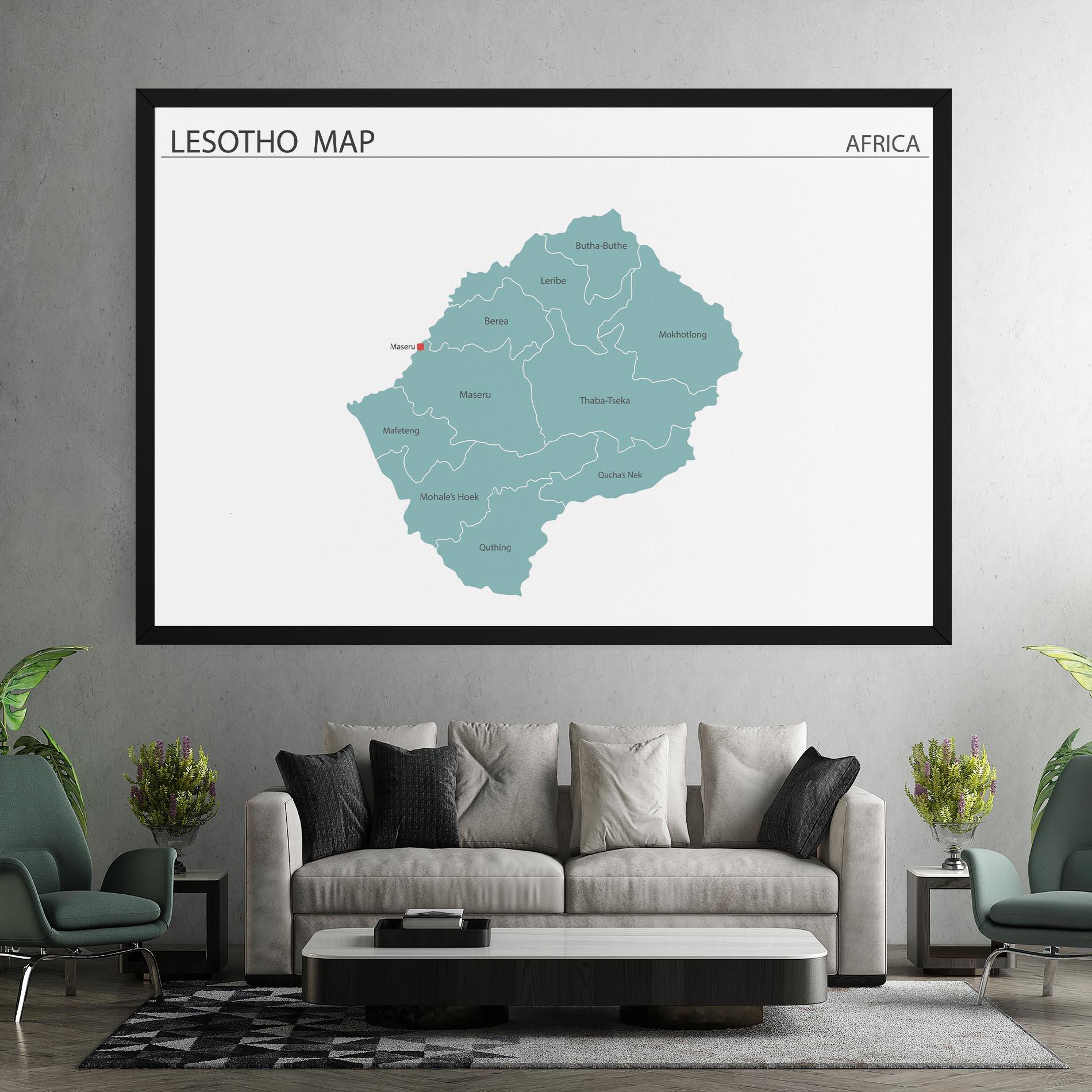 Vászonkép Lesotho Map mockup 7