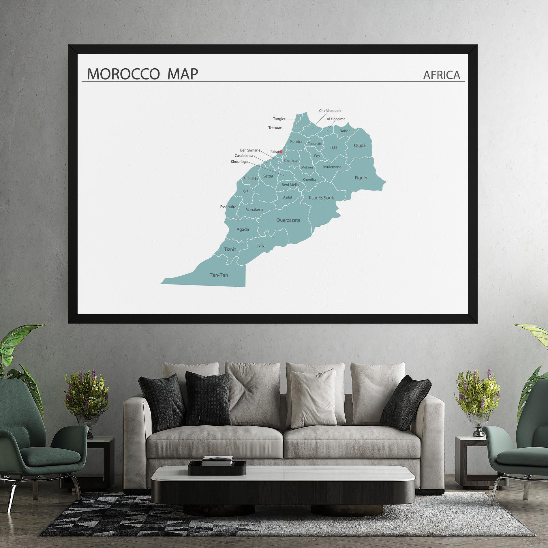 Vászonkép Morocco Map mockup 7